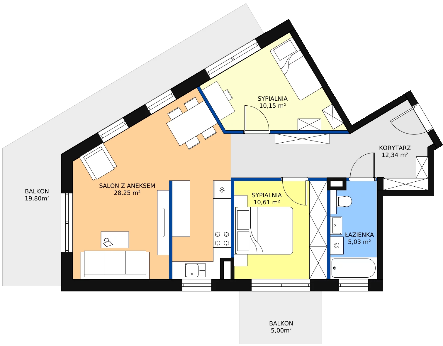 Zalety mieszkania 69.77 m², E-B-39
