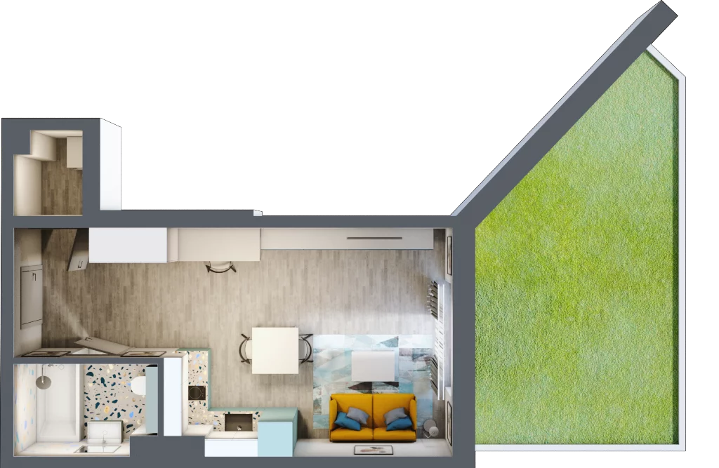 1 pokój, mieszkanie 31,79 m², parter, oferta nr F.A.1, Pruszcz Park - bud. F , Pruszcz Gdański, ul. Arctowskiego 