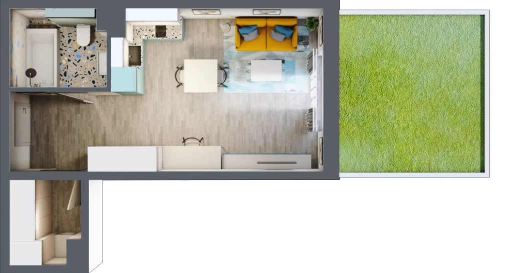 1 pokój, mieszkanie 33,48 m², parter, oferta nr F.A.2, Pruszcz Park - bud. F , Pruszcz Gdański, ul. Arctowskiego 