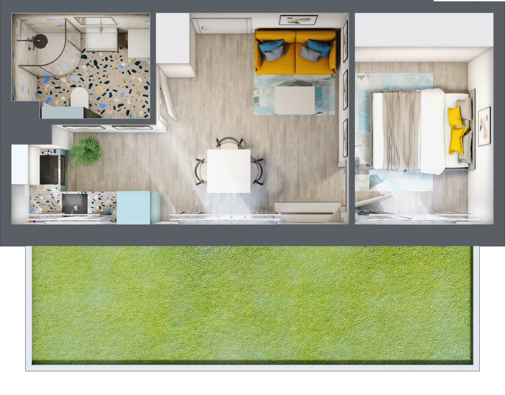 2 pokoje, mieszkanie 33,41 m², parter, oferta nr F.A.6, Pruszcz Park - bud. F , Pruszcz Gdański, ul. Arctowskiego 