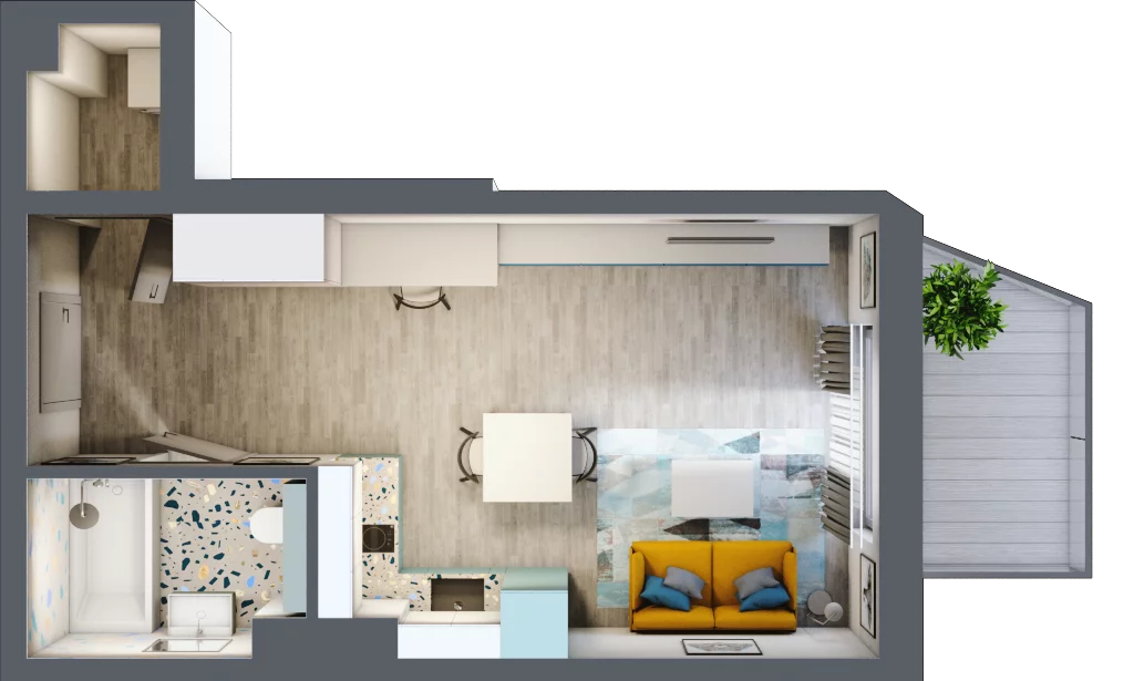 1 pokój, mieszkanie 31,79 m², piętro 1, oferta nr F.A.9, Pruszcz Park - bud. F , Pruszcz Gdański, ul. Arctowskiego 