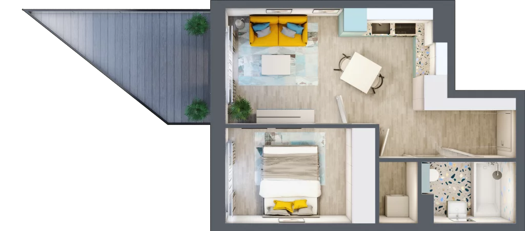 2 pokoje, mieszkanie 38,20 m², piętro 1, oferta nr F.A.16, Pruszcz Park - bud. F , Pruszcz Gdański, ul. Arctowskiego 