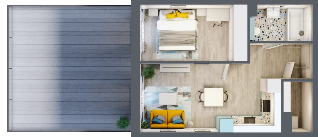 2 pokoje, mieszkanie 42,81 m², piętro 1, oferta nr F.A.19, Pruszcz Park - bud. F , Pruszcz Gdański, ul. Arctowskiego 
