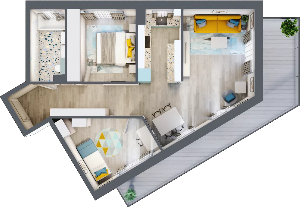 3 pokoje, mieszkanie 66,35 m², piętro 2, oferta nr F.A.27, Pruszcz Park - bud. F , Pruszcz Gdański, ul. Arctowskiego 