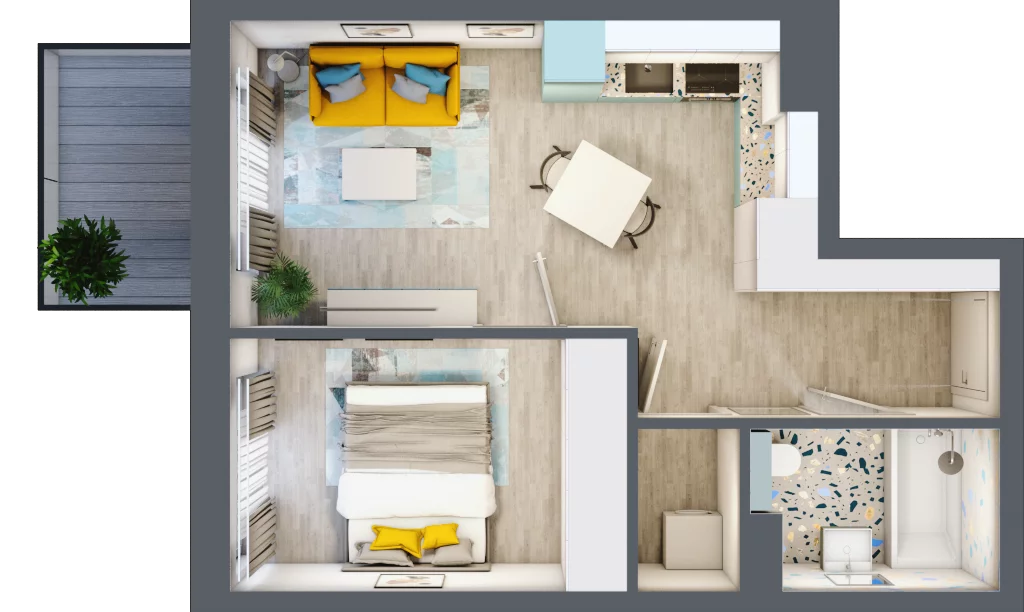 2 pokoje, mieszkanie 38,20 m², piętro 2, oferta nr F.A.30, Pruszcz Park - bud. F , Pruszcz Gdański, ul. Arctowskiego 