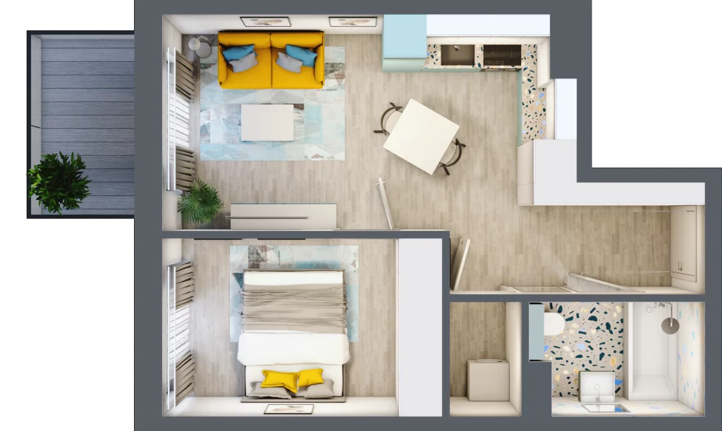 2 pokoje, mieszkanie 38,20 m², piętro 3, oferta nr F.A.44, Pruszcz Park - bud. F , Pruszcz Gdański, ul. Arctowskiego 