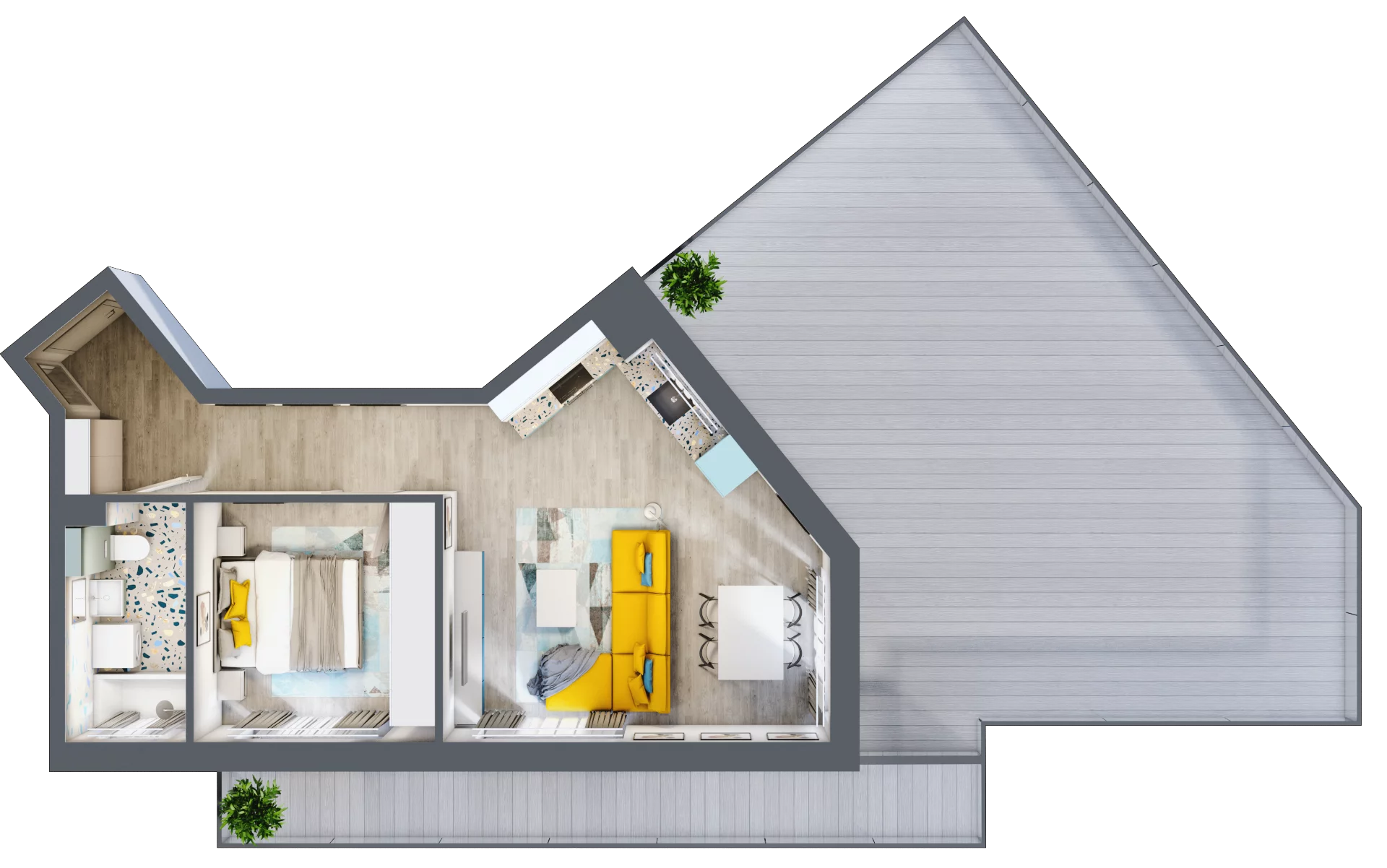 2 pokoje, mieszkanie 48,28 m², piętro 1, oferta nr F.B.4, Pruszcz Park - bud. F , Pruszcz Gdański, ul. Arctowskiego 