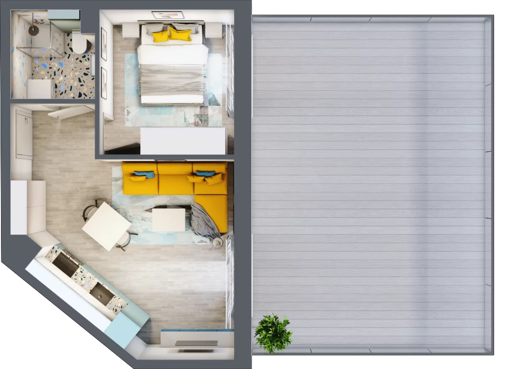 2 pokoje, mieszkanie 36,06 m², piętro 1, oferta nr F.B.5, Pruszcz Park - bud. F , Pruszcz Gdański, ul. Arctowskiego 