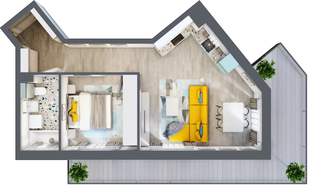 2 pokoje, mieszkanie 48,21 m², piętro 2, oferta nr F.B.12, Pruszcz Park - bud. F , Pruszcz Gdański, ul. Arctowskiego 