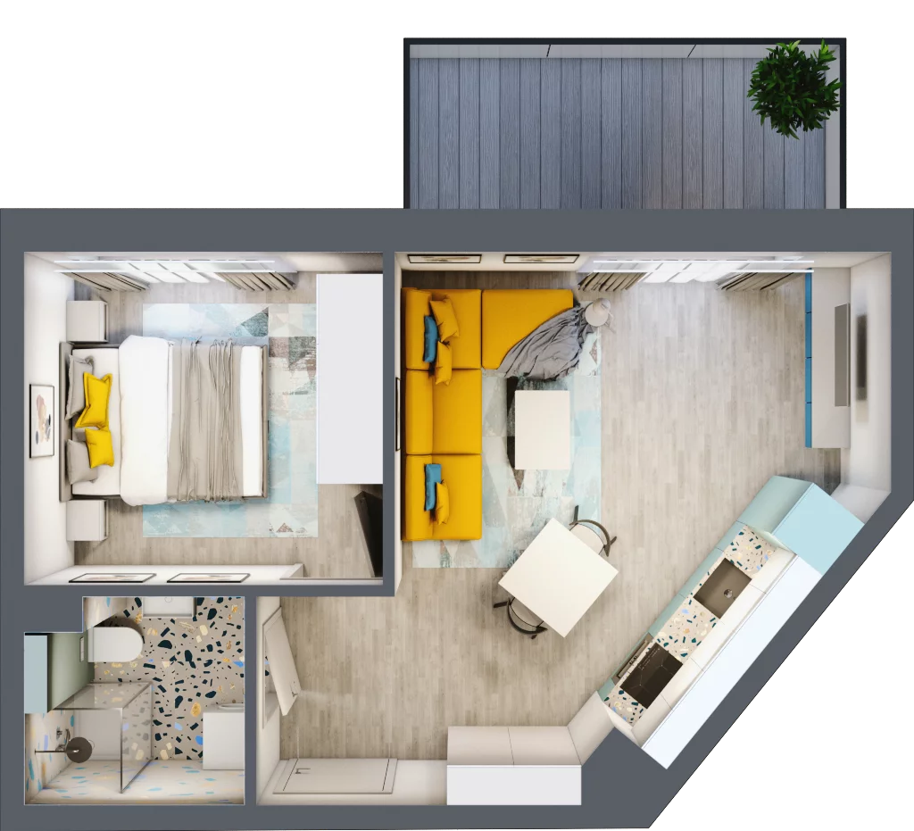 2 pokoje, mieszkanie 36,06 m², piętro 3, oferta nr F.B.21, Pruszcz Park - bud. F , Pruszcz Gdański, ul. Arctowskiego 