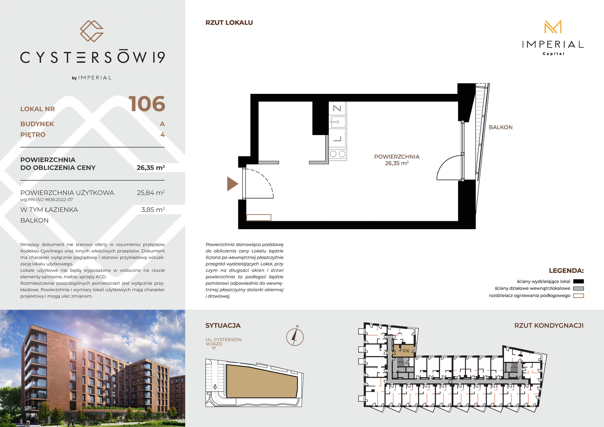 Lokal inwestycyjny 26,35 m², piętro 4, oferta nr 106, Cystersów 19, Kraków, Grzegórzki, ul. Cystersów 19