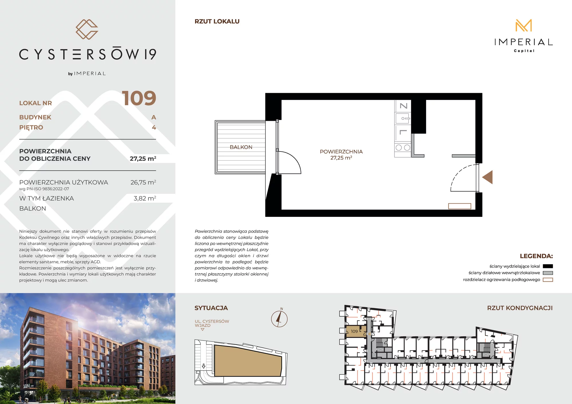 Lokal inwestycyjny 27,25 m², piętro 4, oferta nr 109, Cystersów 19, Kraków, Grzegórzki, ul. Cystersów 19