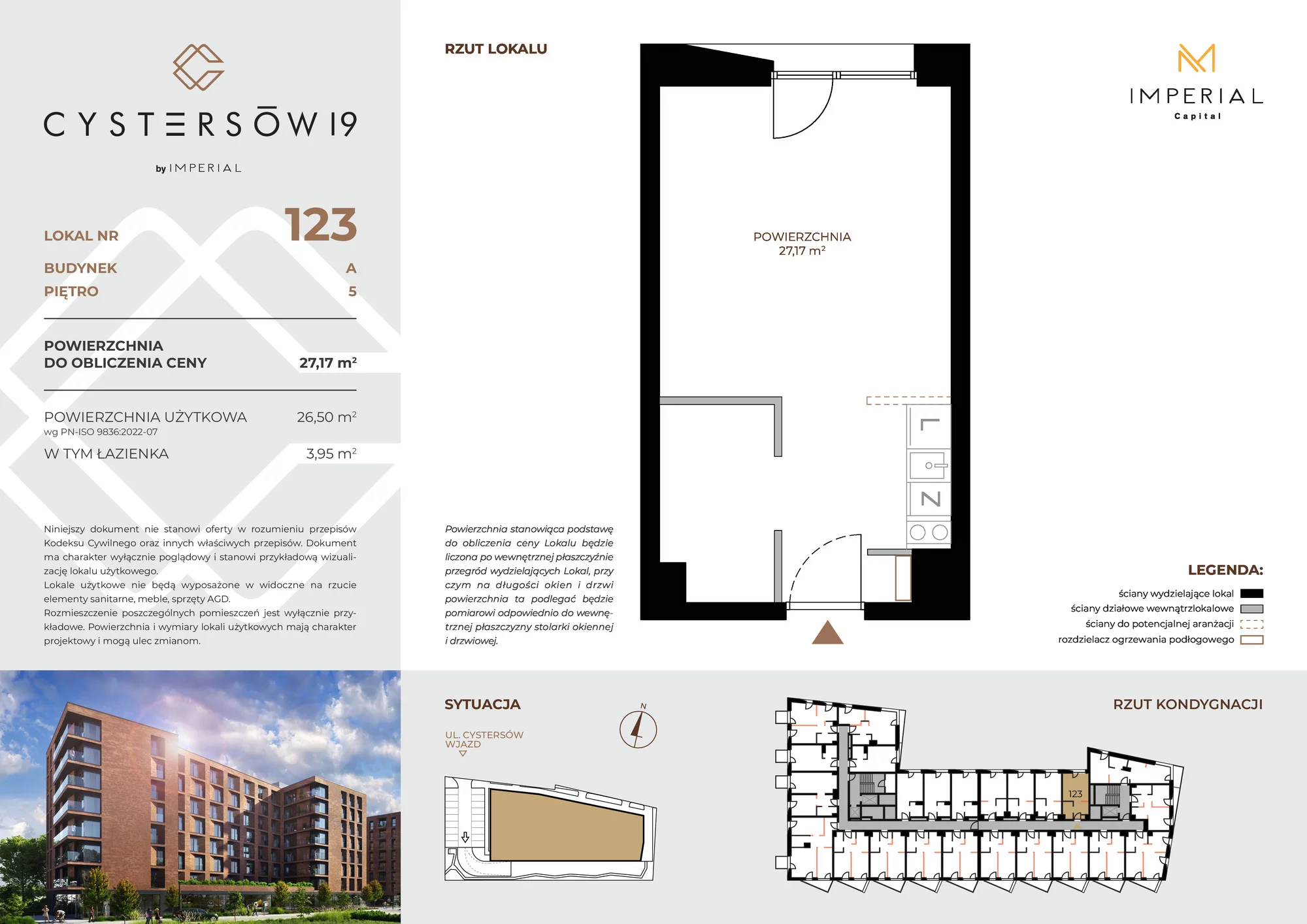 Lokal inwestycyjny 27,17 m², piętro 5, oferta nr 123, Cystersów 19, Kraków, Grzegórzki, ul. Cystersów 19