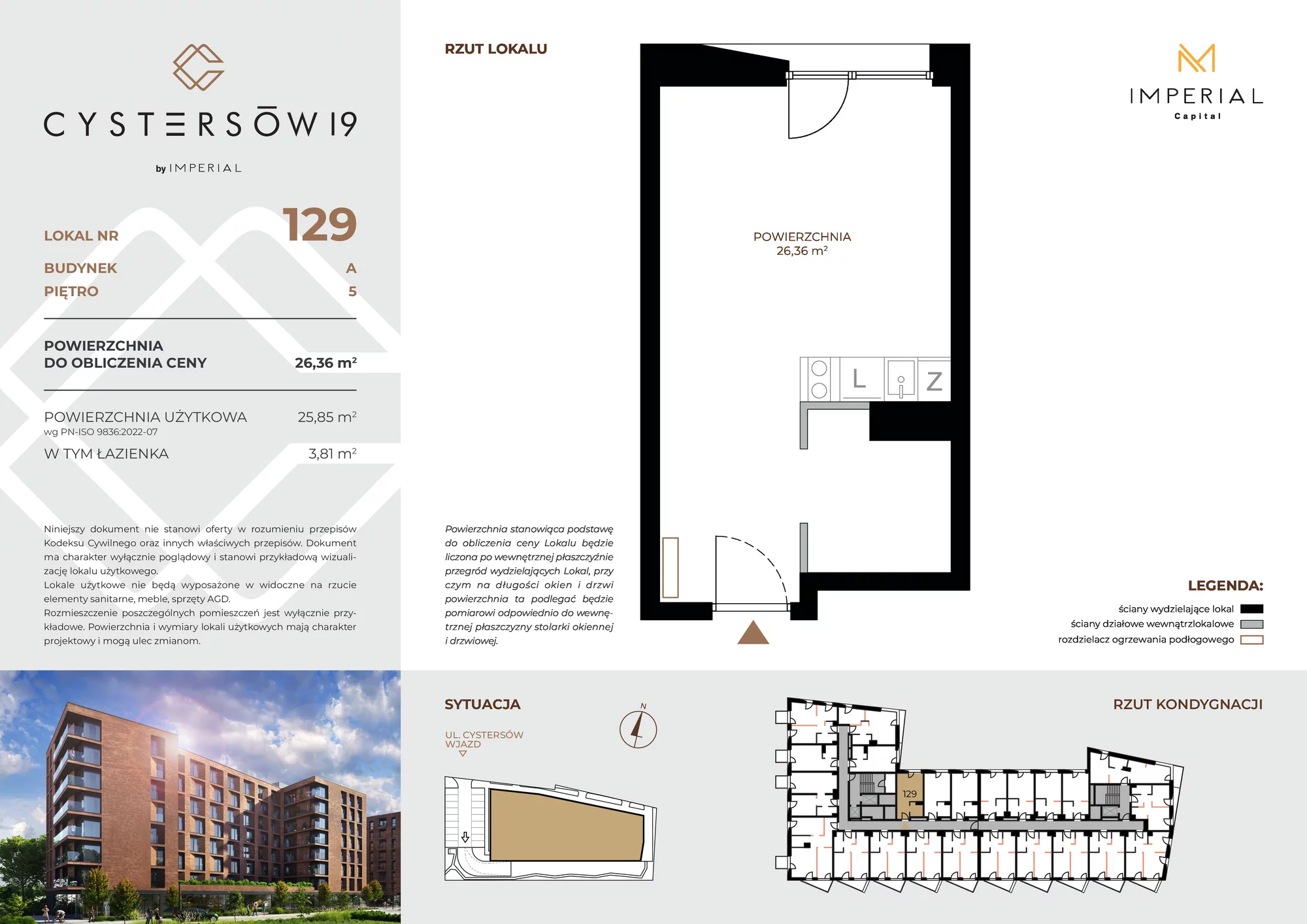 Lokal inwestycyjny 26,36 m², piętro 5, oferta nr 129, Cystersów 19, Kraków, Grzegórzki, ul. Cystersów 19