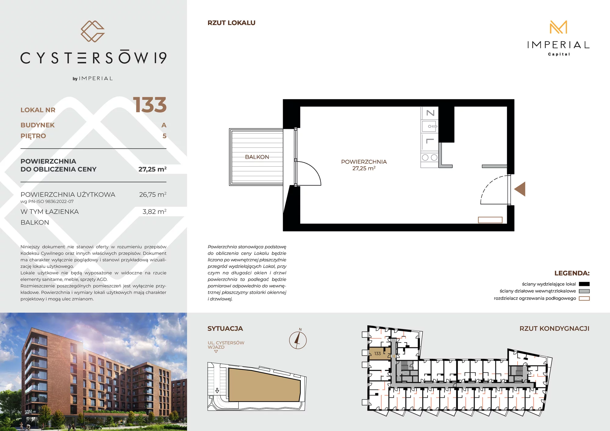 Lokal inwestycyjny 27,25 m², piętro 5, oferta nr 133, Cystersów 19, Kraków, Grzegórzki, ul. Cystersów 19