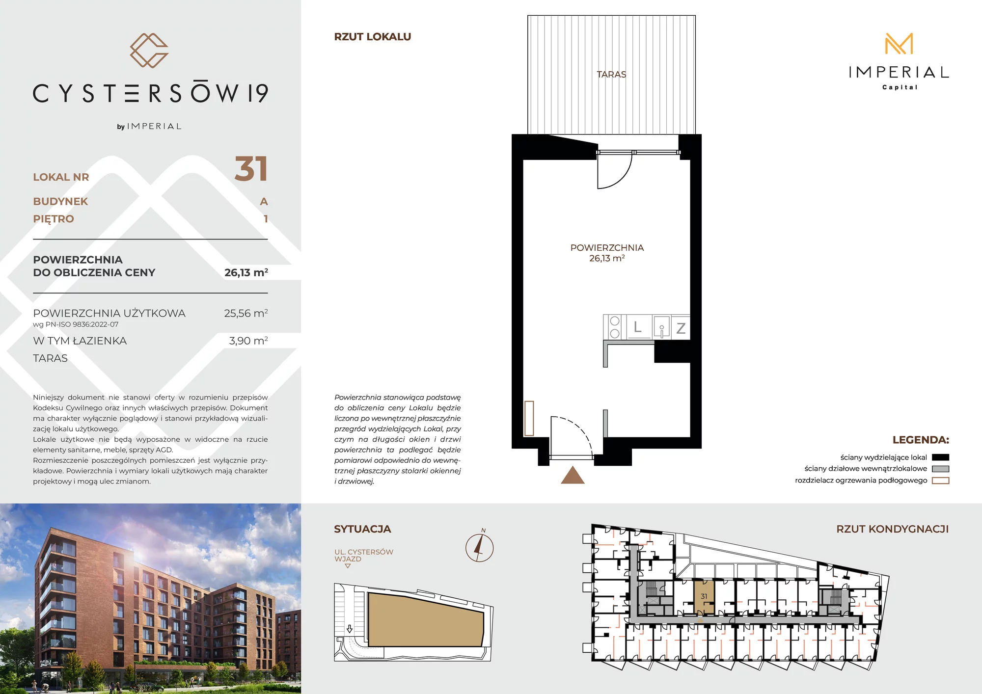 Lokal inwestycyjny 26,13 m², piętro 1, oferta nr 31, Cystersów 19, Kraków, Grzegórzki, ul. Cystersów 19