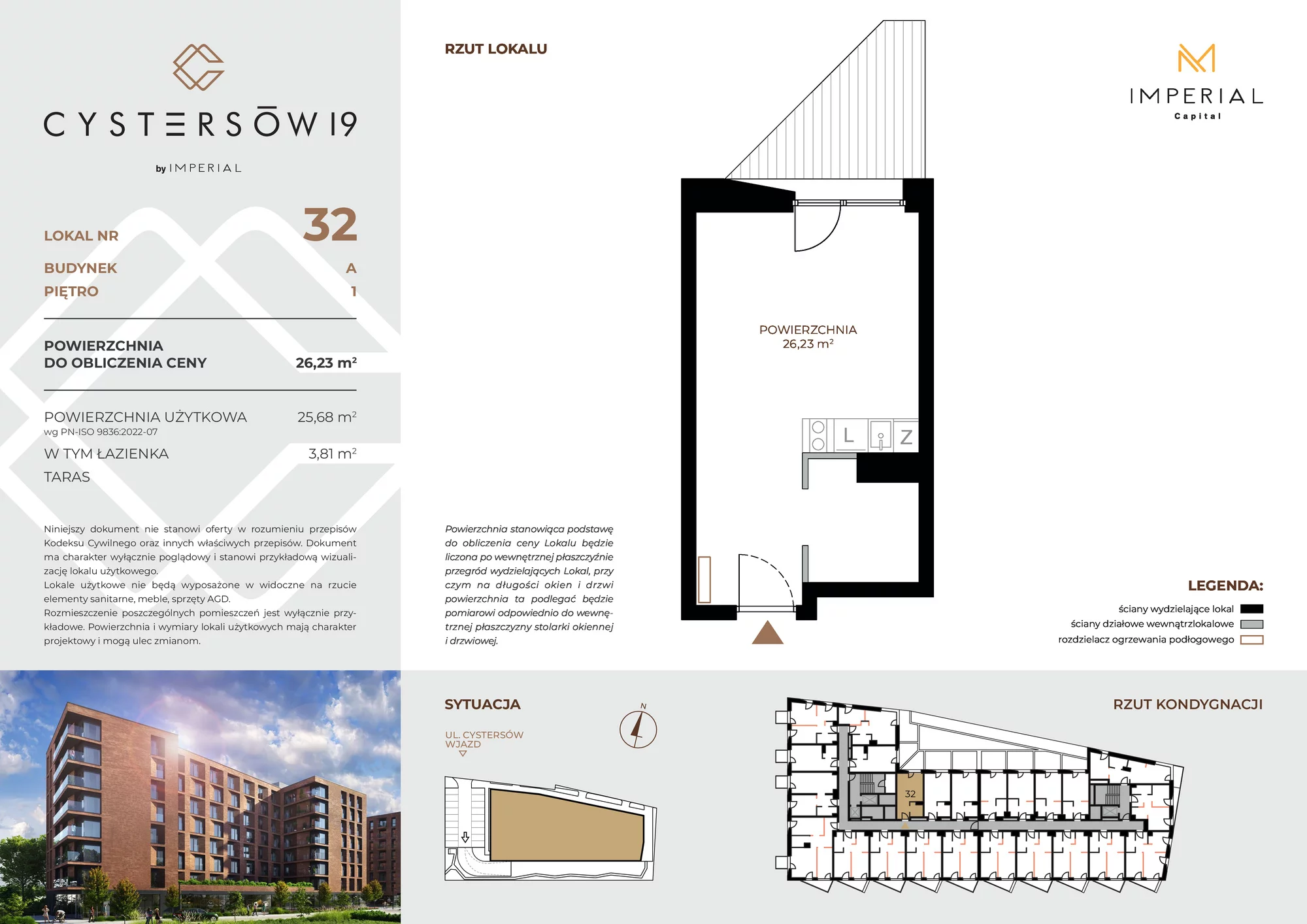 Lokal inwestycyjny 26,23 m², piętro 1, oferta nr 32, Cystersów 19, Kraków, Grzegórzki, ul. Cystersów 19