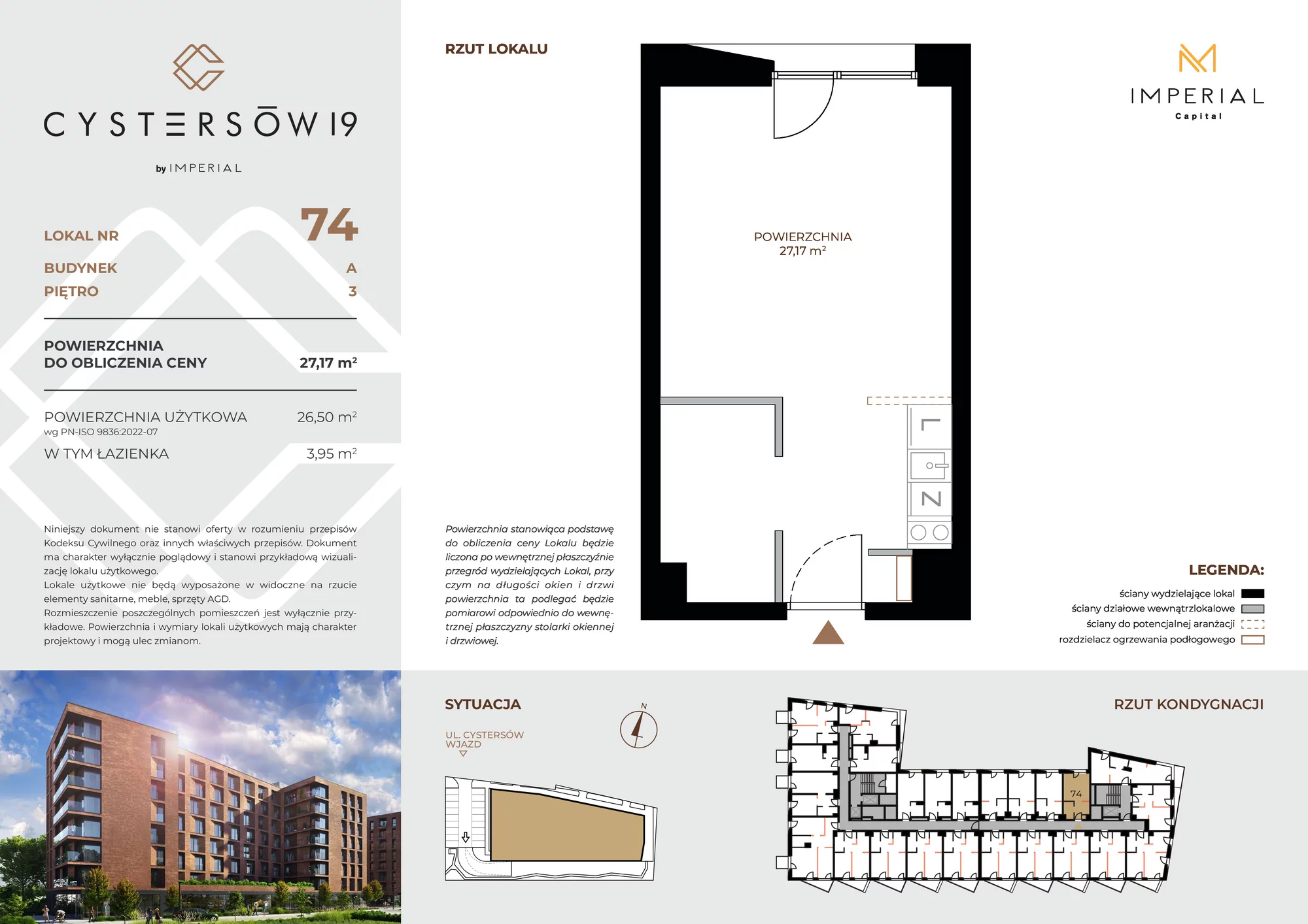 Lokal inwestycyjny 27,17 m², piętro 3, oferta nr 74, Cystersów 19, Kraków, Grzegórzki, ul. Cystersów 19