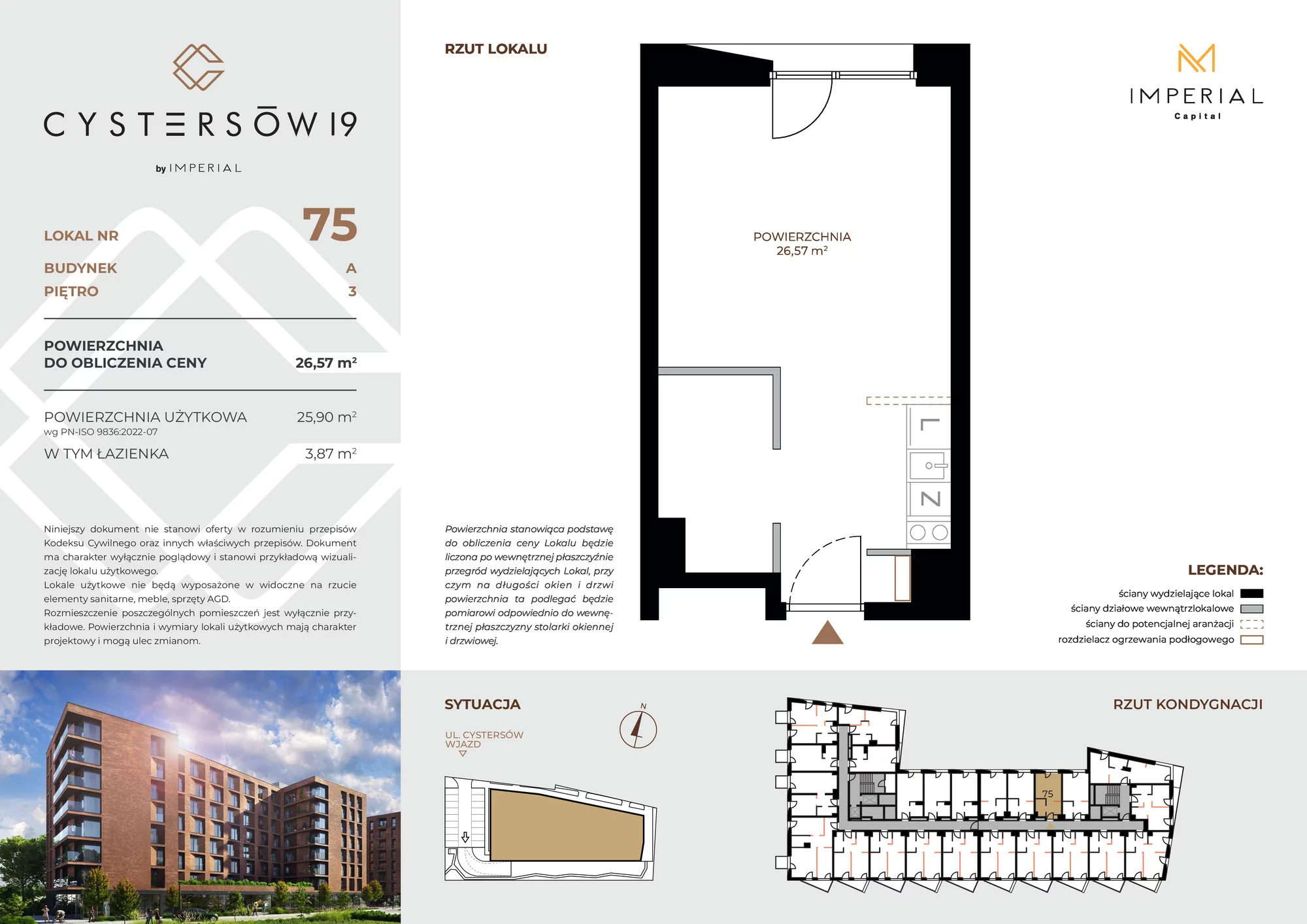 Lokal inwestycyjny 26,57 m², piętro 3, oferta nr 75, Cystersów 19, Kraków, Grzegórzki, ul. Cystersów 19