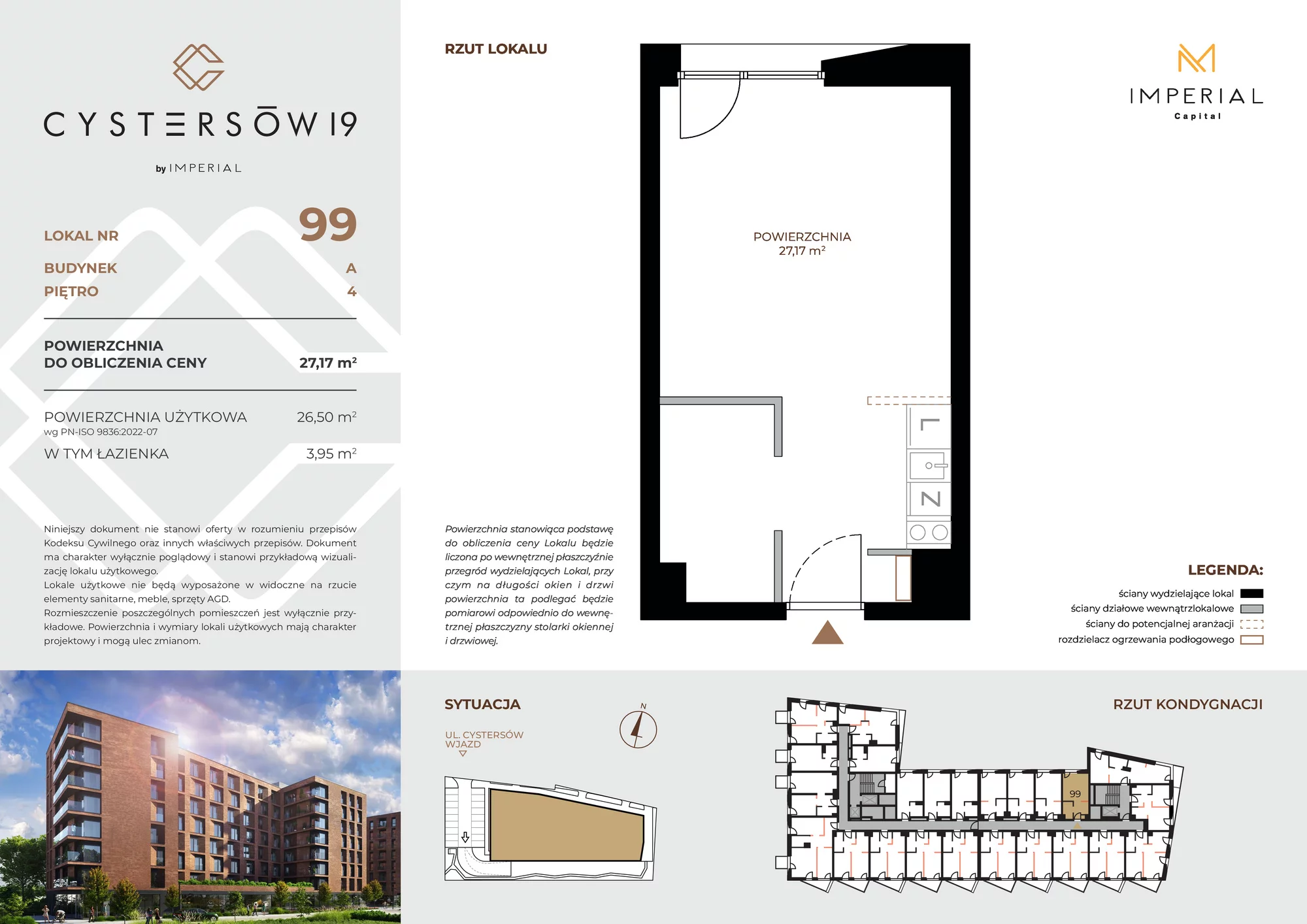 Lokal inwestycyjny 27,17 m², piętro 4, oferta nr 99, Cystersów 19, Kraków, Grzegórzki, ul. Cystersów 19