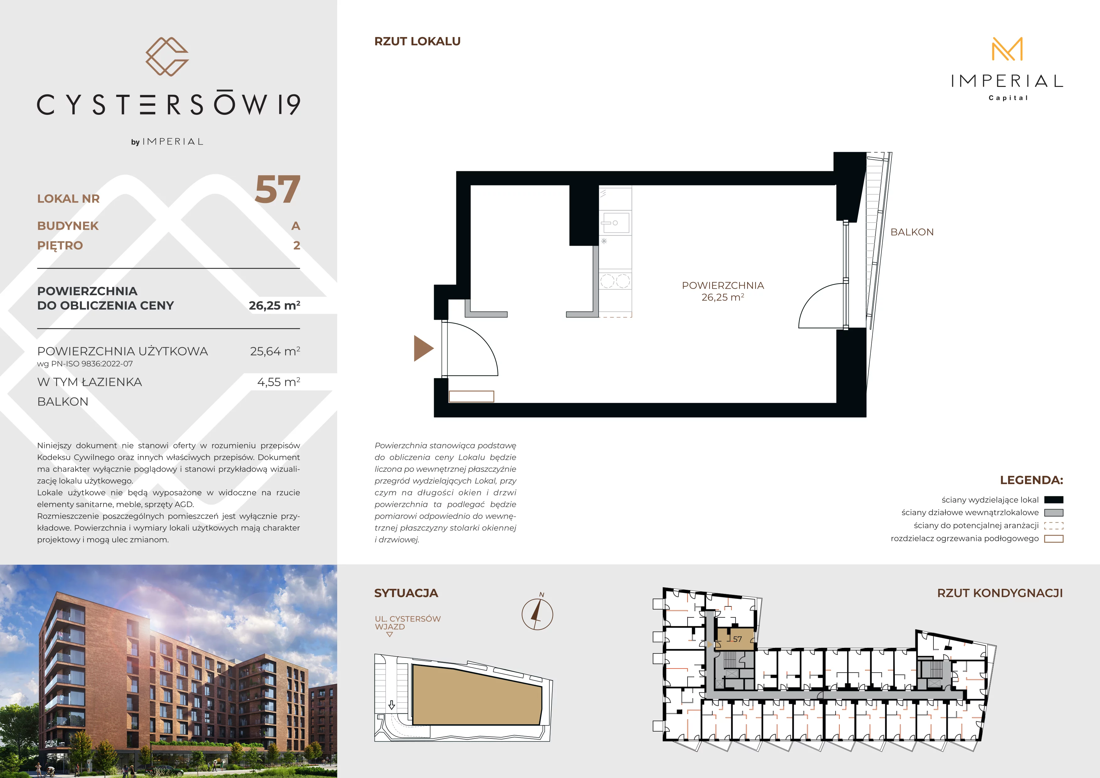 1 pokój, lokal inwestycyjny 26,25 m², piętro 2, oferta nr 57, Cystersów 19, Kraków, Grzegórzki, ul. Cystersów 19