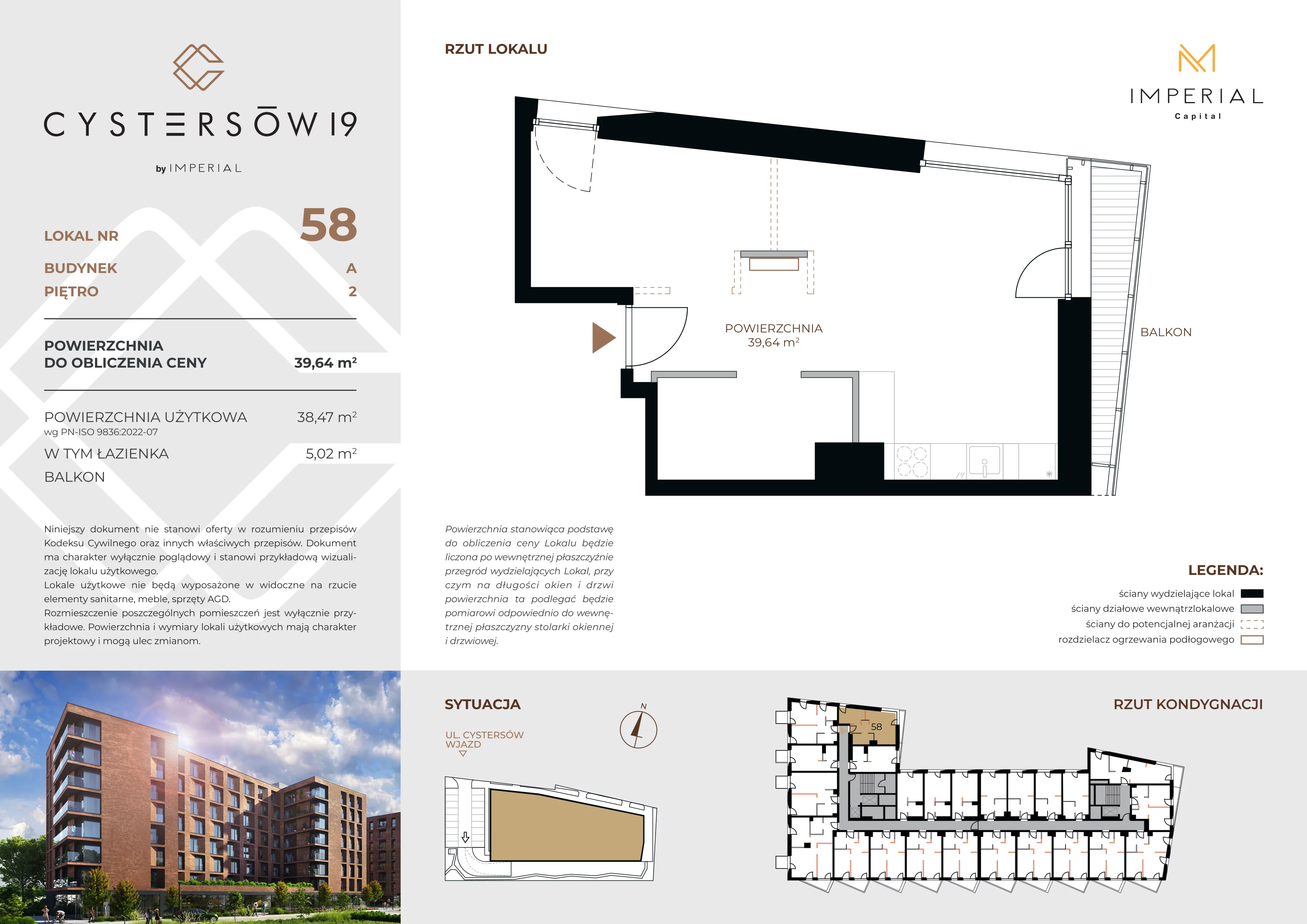 1 pokój, lokal inwestycyjny 39,64 m², piętro 2, oferta nr 58, Cystersów 19, Kraków, Grzegórzki, ul. Cystersów 19