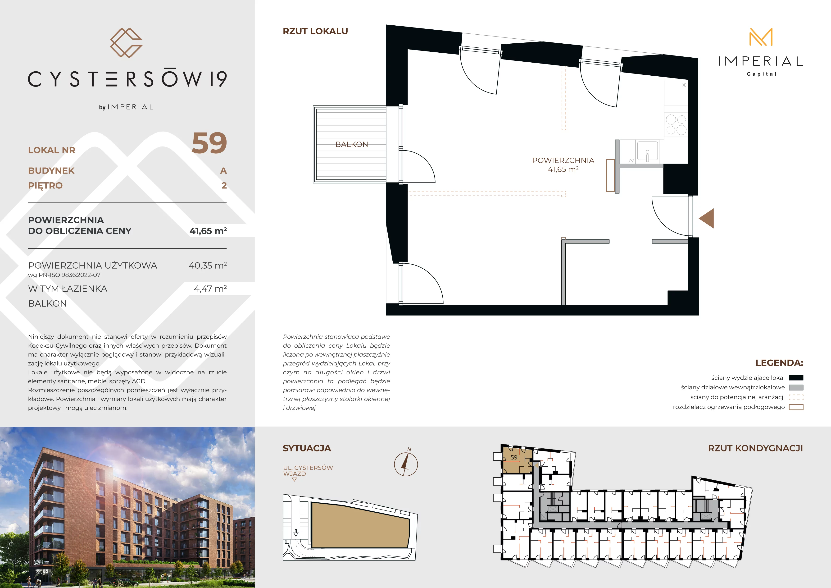 1 pokój, lokal inwestycyjny 41,65 m², piętro 2, oferta nr 59, Cystersów 19, Kraków, Grzegórzki, ul. Cystersów 19