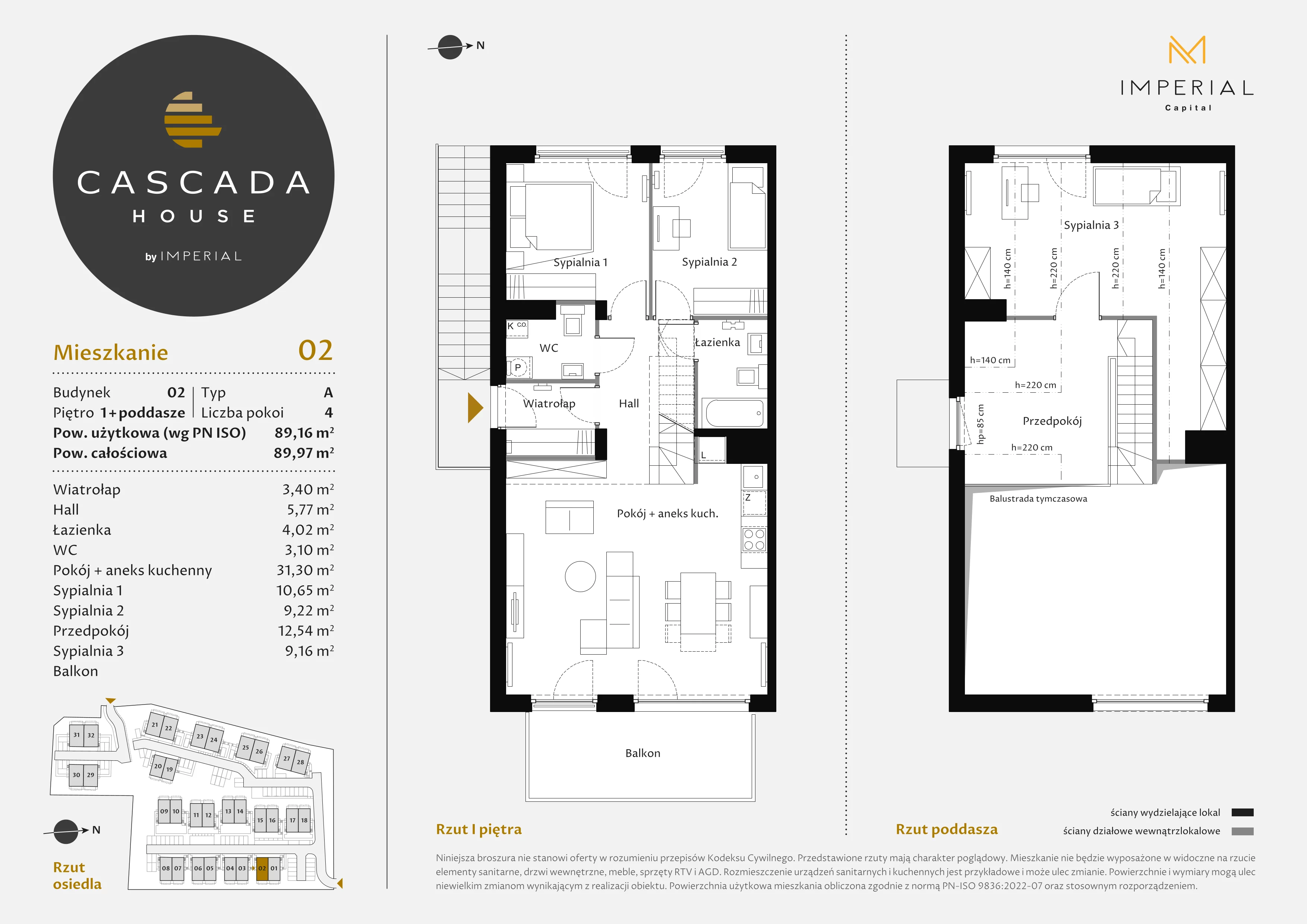 4 pokoje, mieszkanie 89,16 m², piętro 1, oferta nr 2_2, Cascada House, Rząska, ul. Piaski / Łąkowa