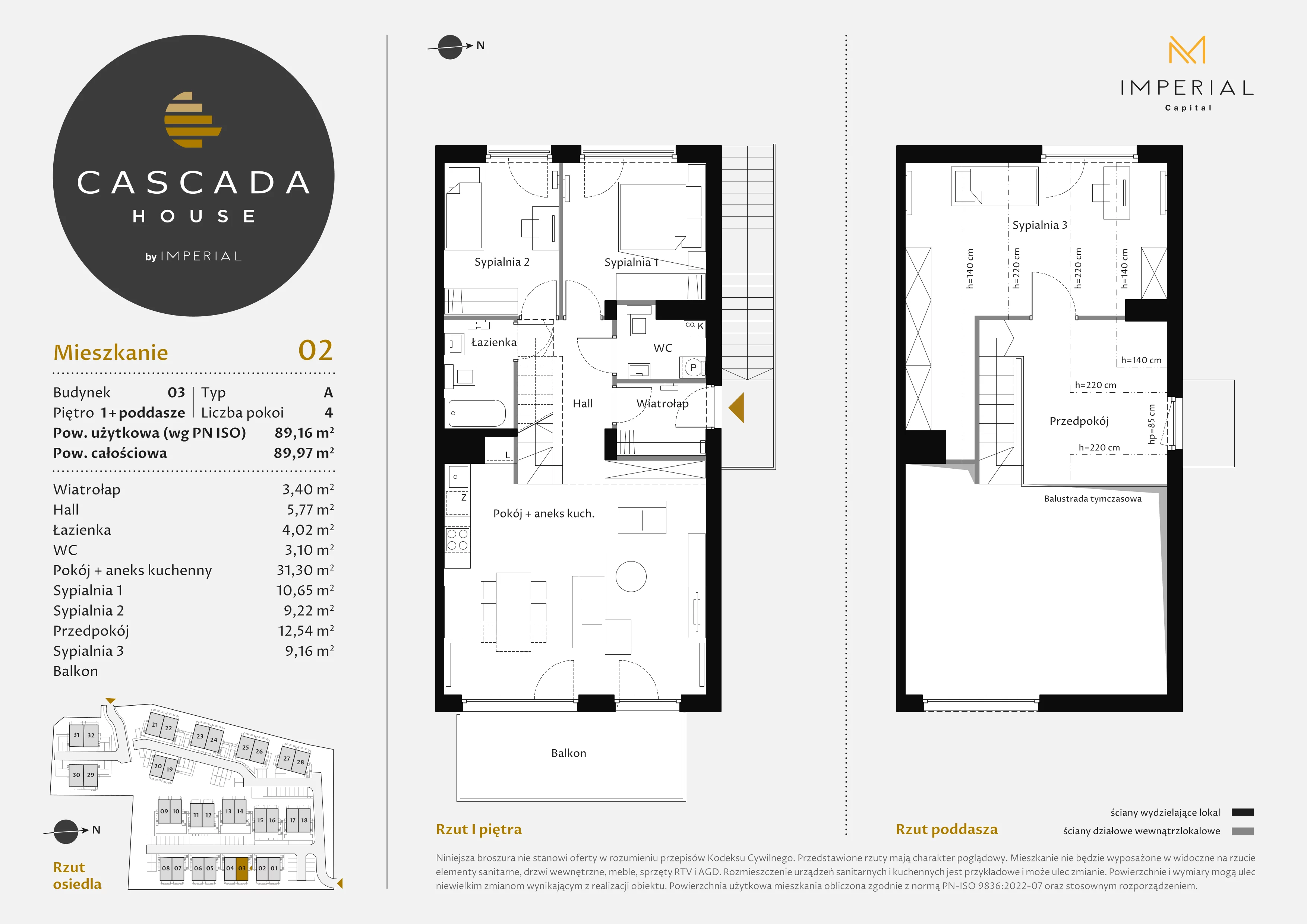 4 pokoje, mieszkanie 89,16 m², piętro 1, oferta nr 3_2, Cascada House, Rząska, ul. Piaski / Łąkowa