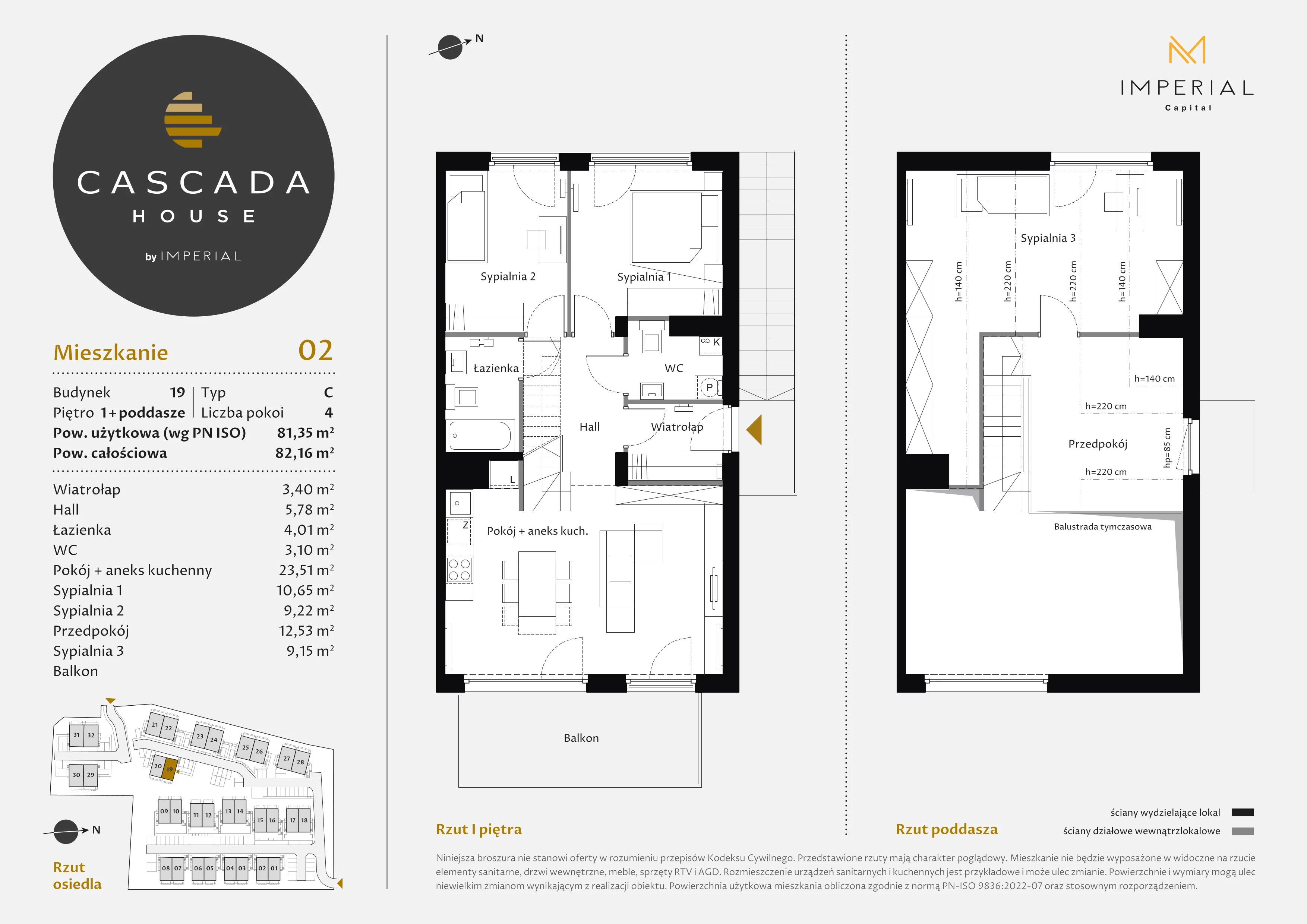 4 pokoje, mieszkanie 81,35 m², piętro 1, oferta nr 19_2, Cascada House, Rząska, ul. Piaski / Łąkowa