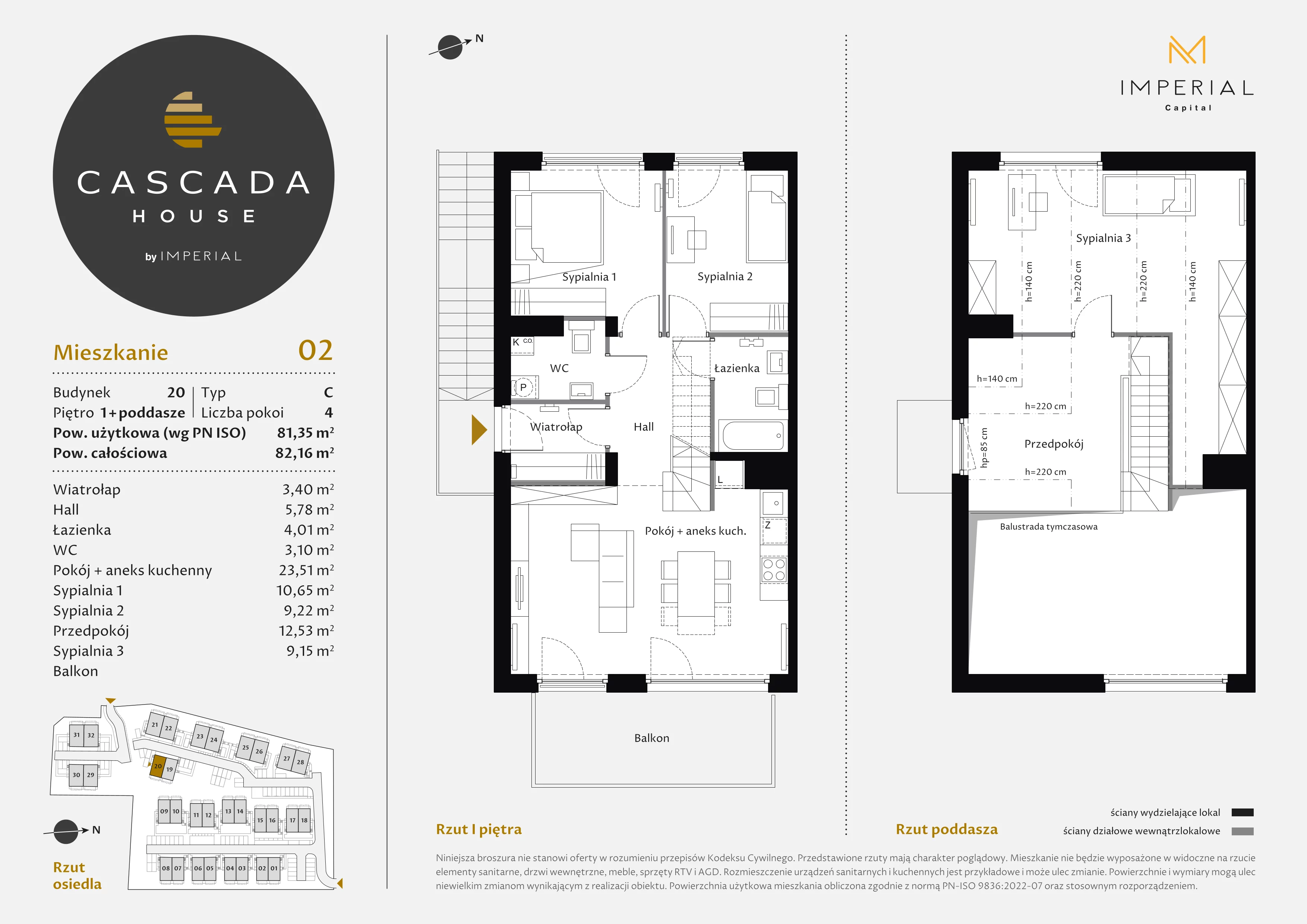 4 pokoje, mieszkanie 81,35 m², piętro 1, oferta nr 20_2, Cascada House, Rząska, ul. Piaski / Łąkowa