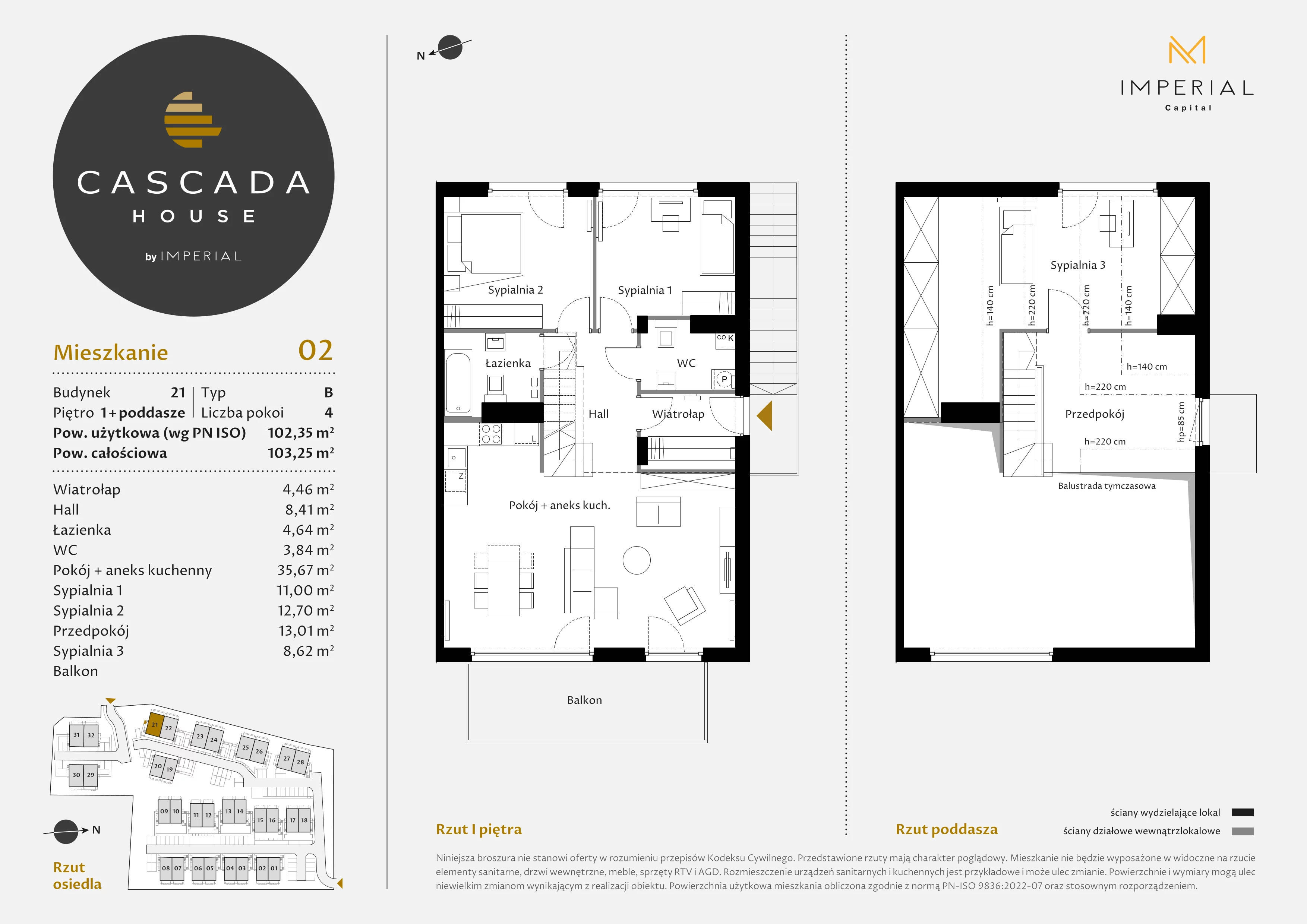 4 pokoje, mieszkanie 102,35 m², piętro 1, oferta nr 21_2, Cascada House, Rząska, ul. Piaski / Łąkowa