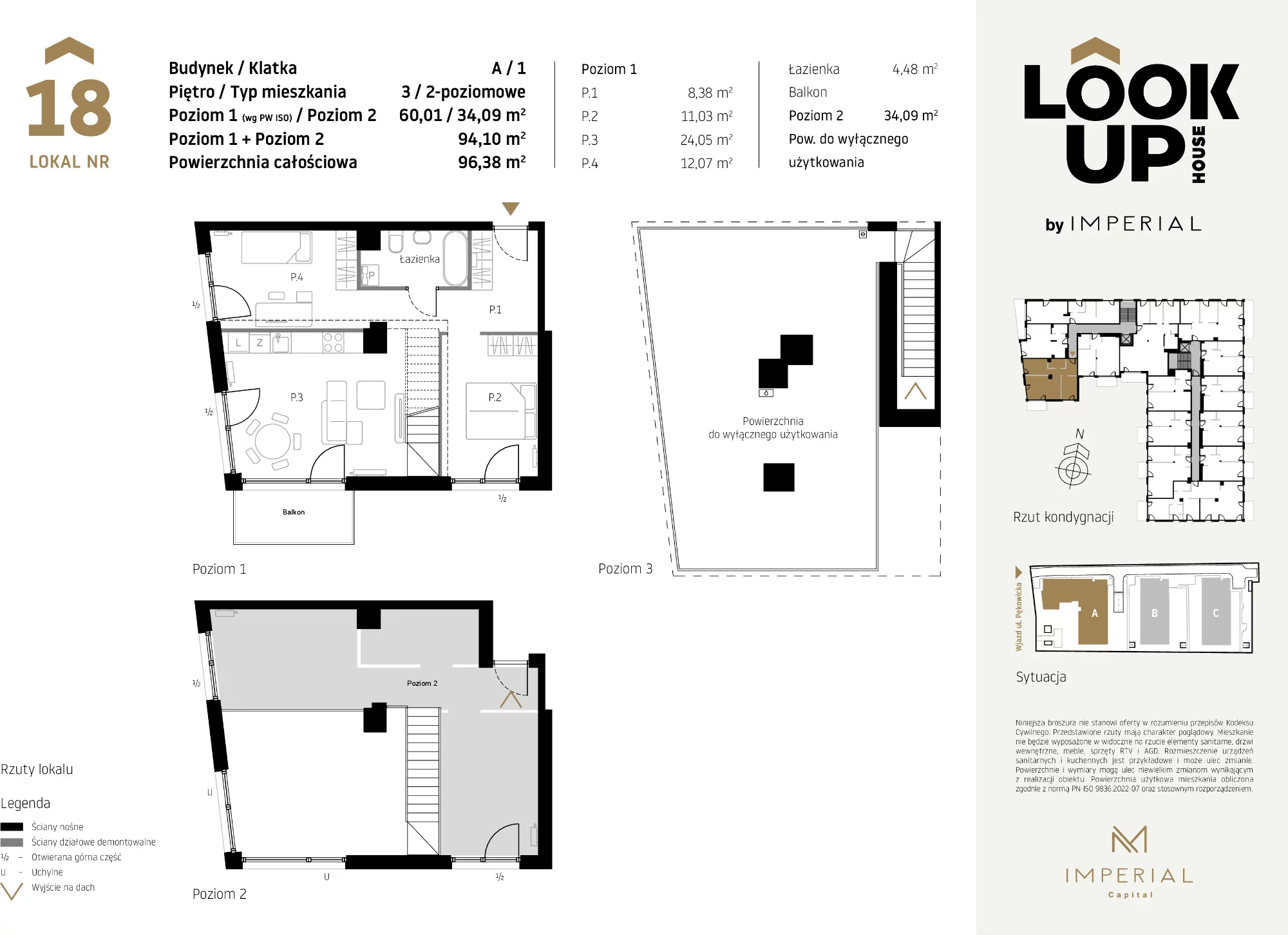 Mieszkanie 94,10 m², piętro 3, oferta nr A18, LOOK UP House, Kraków, Prądnik Biały, ul. Pękowicka