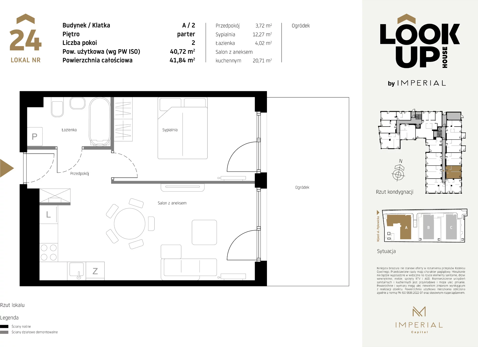 Mieszkanie 40,72 m², parter, oferta nr A24, LOOK UP House, Kraków, Prądnik Biały, ul. Pękowicka