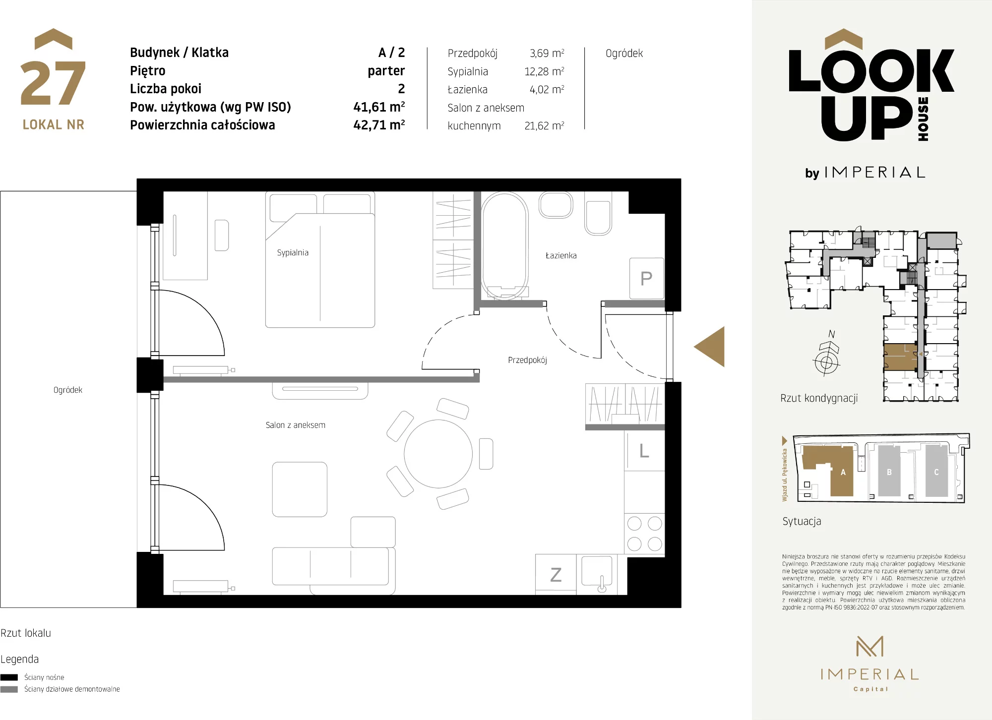 Mieszkanie 41,61 m², parter, oferta nr A27, LOOK UP House, Kraków, Prądnik Biały, ul. Pękowicka