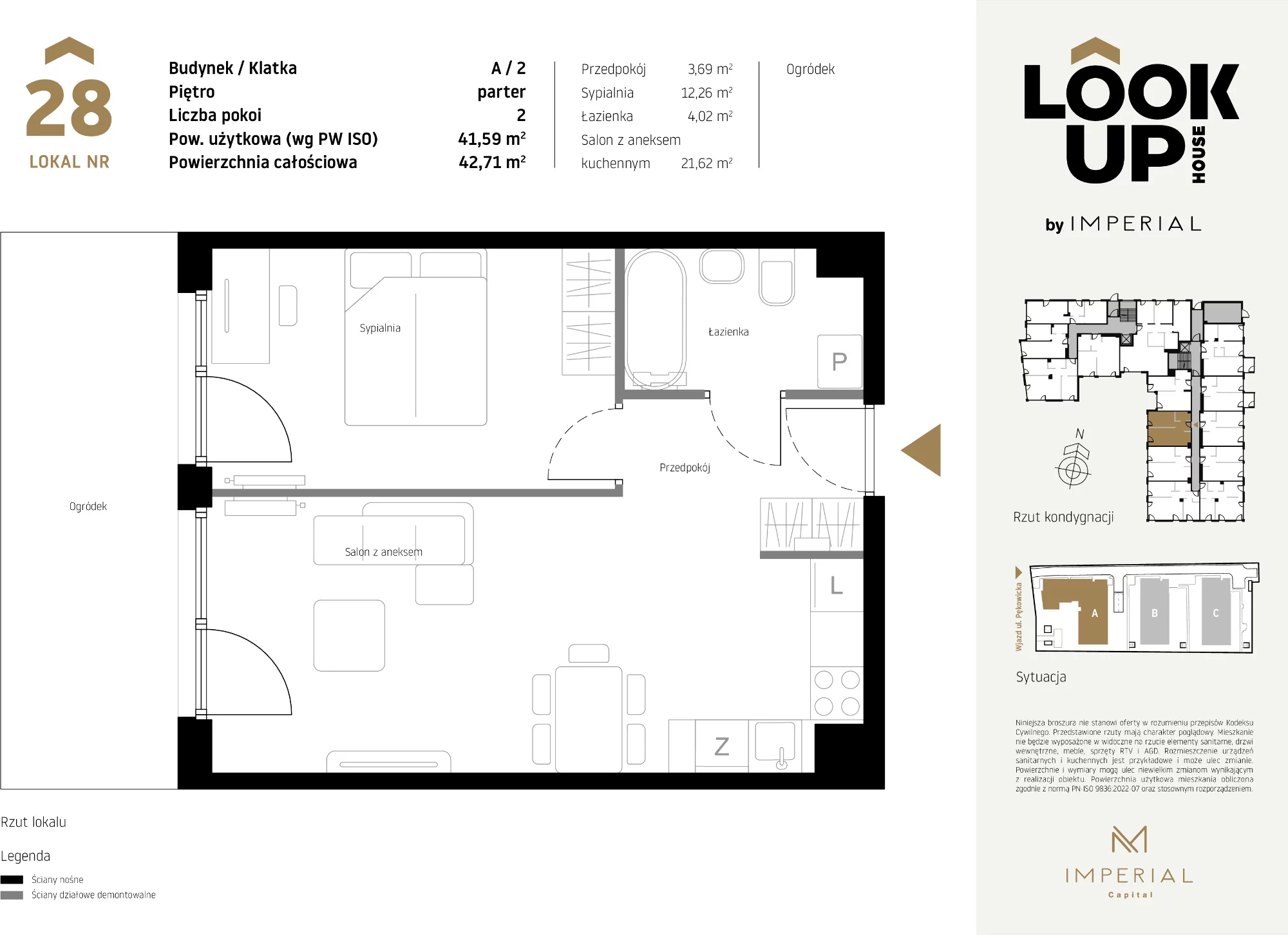 Mieszkanie 41,59 m², parter, oferta nr A28, LOOK UP House, Kraków, Prądnik Biały, ul. Pękowicka