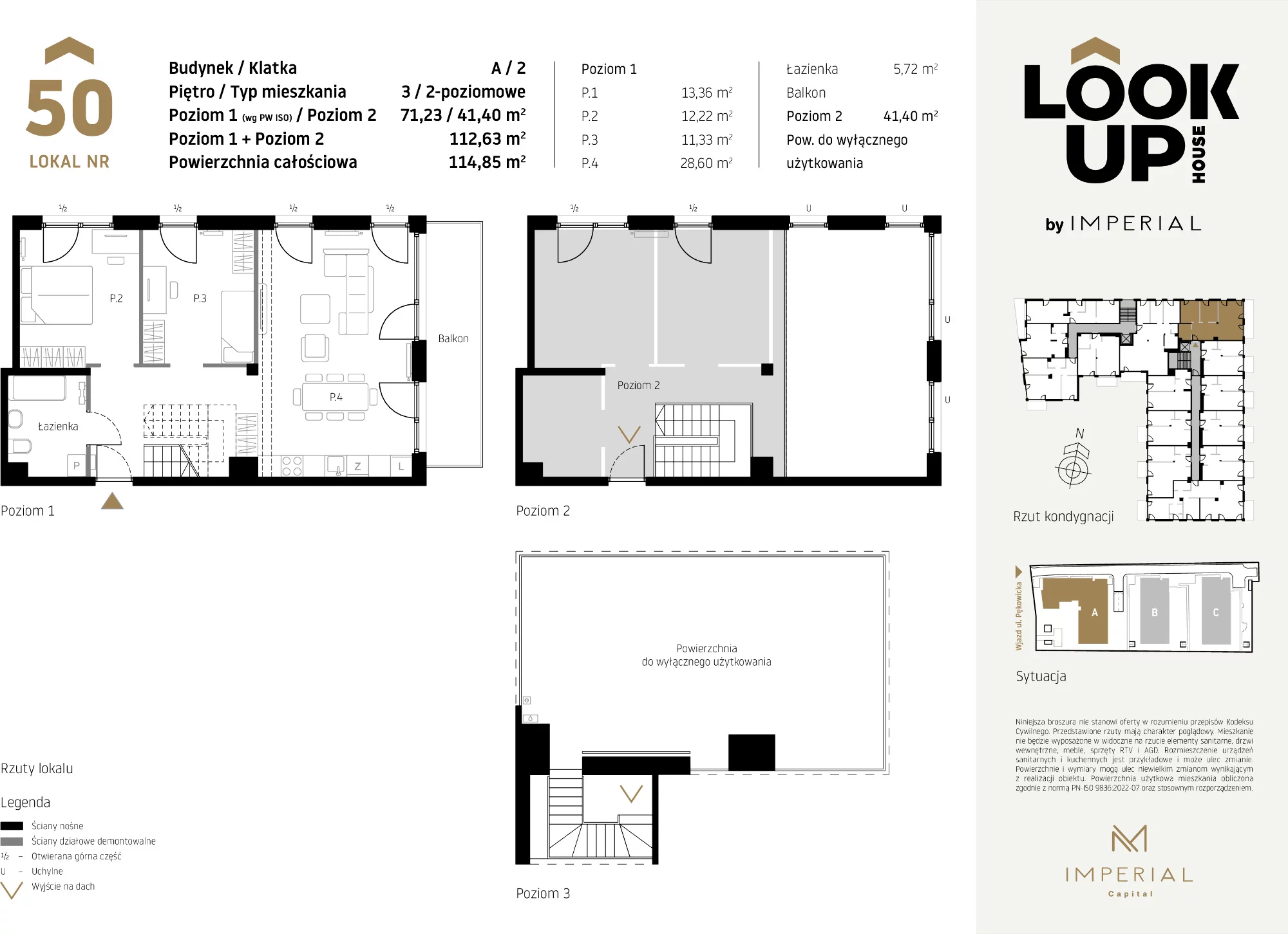 Mieszkanie 112,63 m², piętro 3, oferta nr A50, LOOK UP House, Kraków, Prądnik Biały, ul. Pękowicka