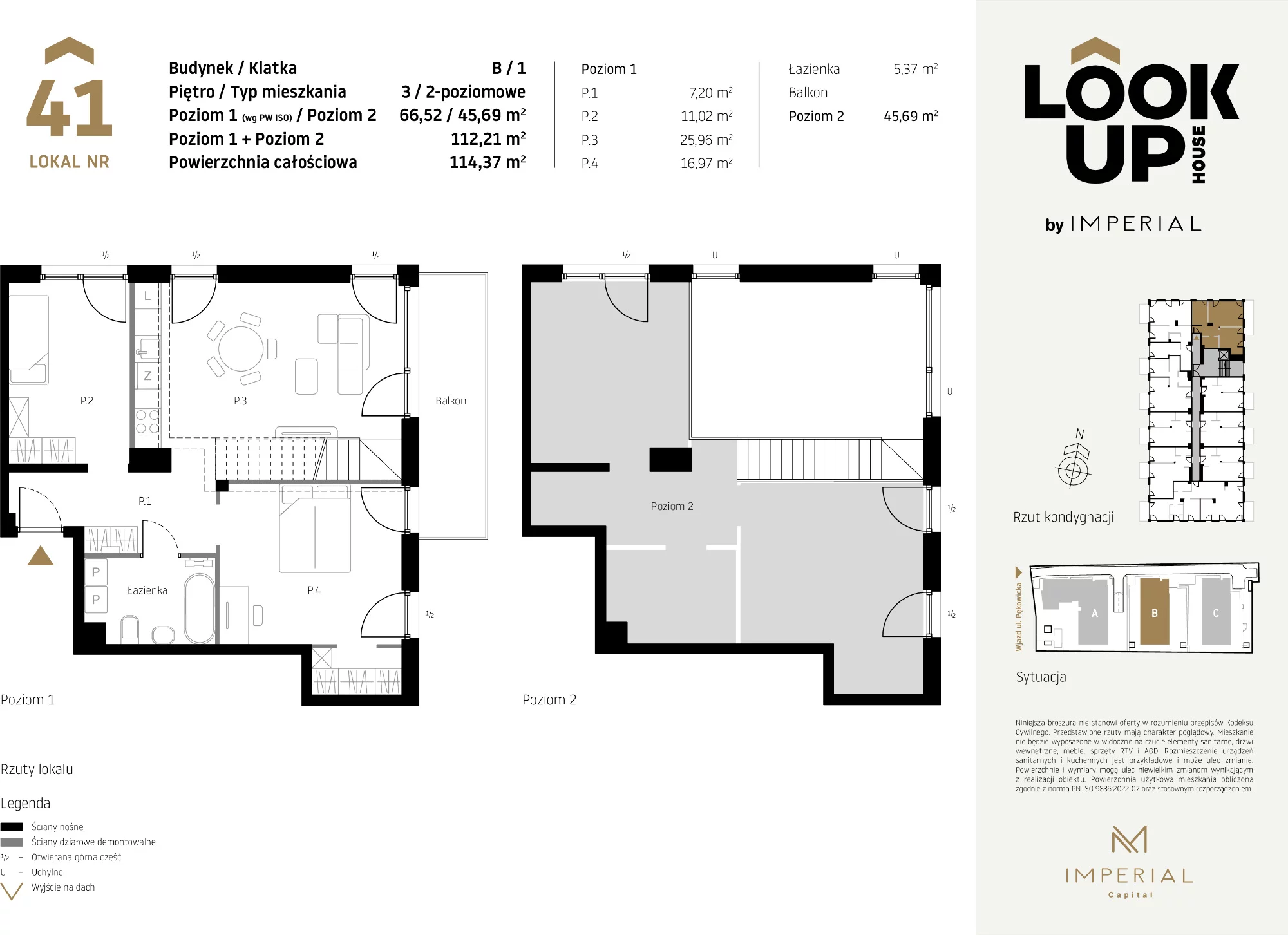 Mieszkanie 112,21 m², piętro 3, oferta nr B41, LOOK UP House, Kraków, Prądnik Biały, ul. Pękowicka