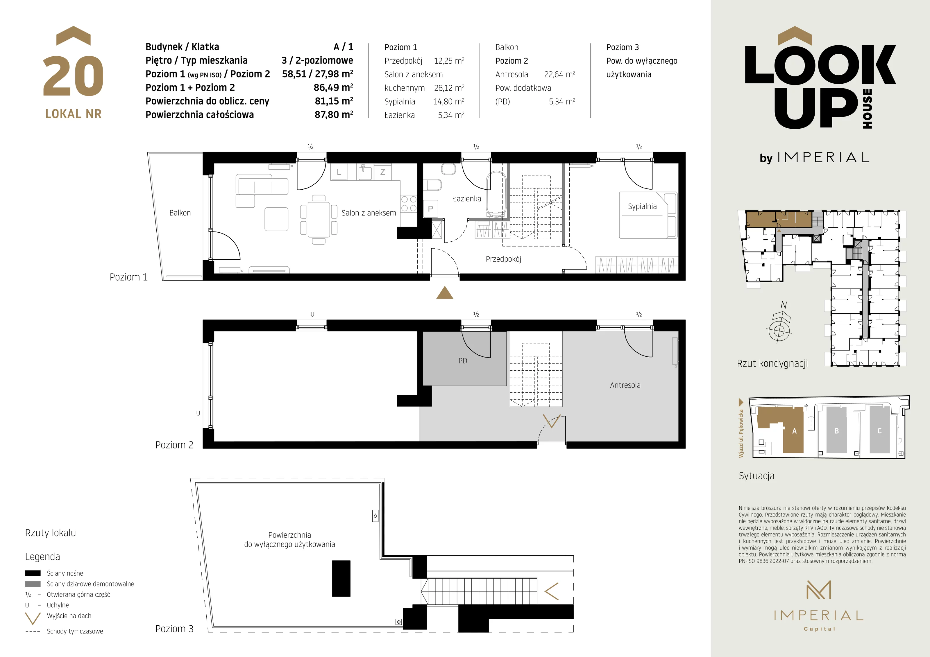 Mieszkanie 86,64 m², piętro 3, oferta nr A20, LOOK UP House, Kraków, Prądnik Biały, ul. Pękowicka