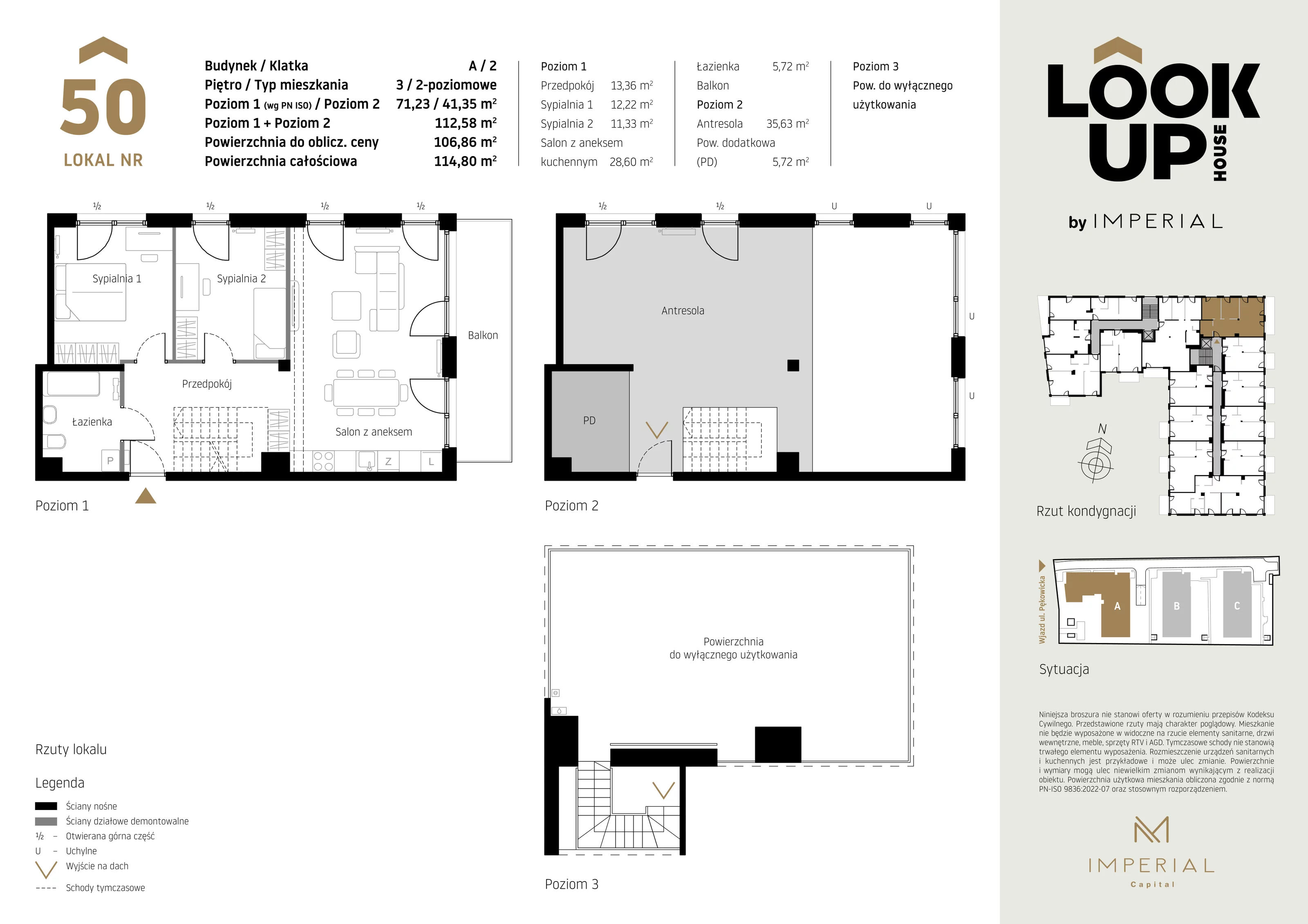 Mieszkanie 112,63 m², piętro 3, oferta nr A50, LOOK UP House, Kraków, Prądnik Biały, ul. Pękowicka