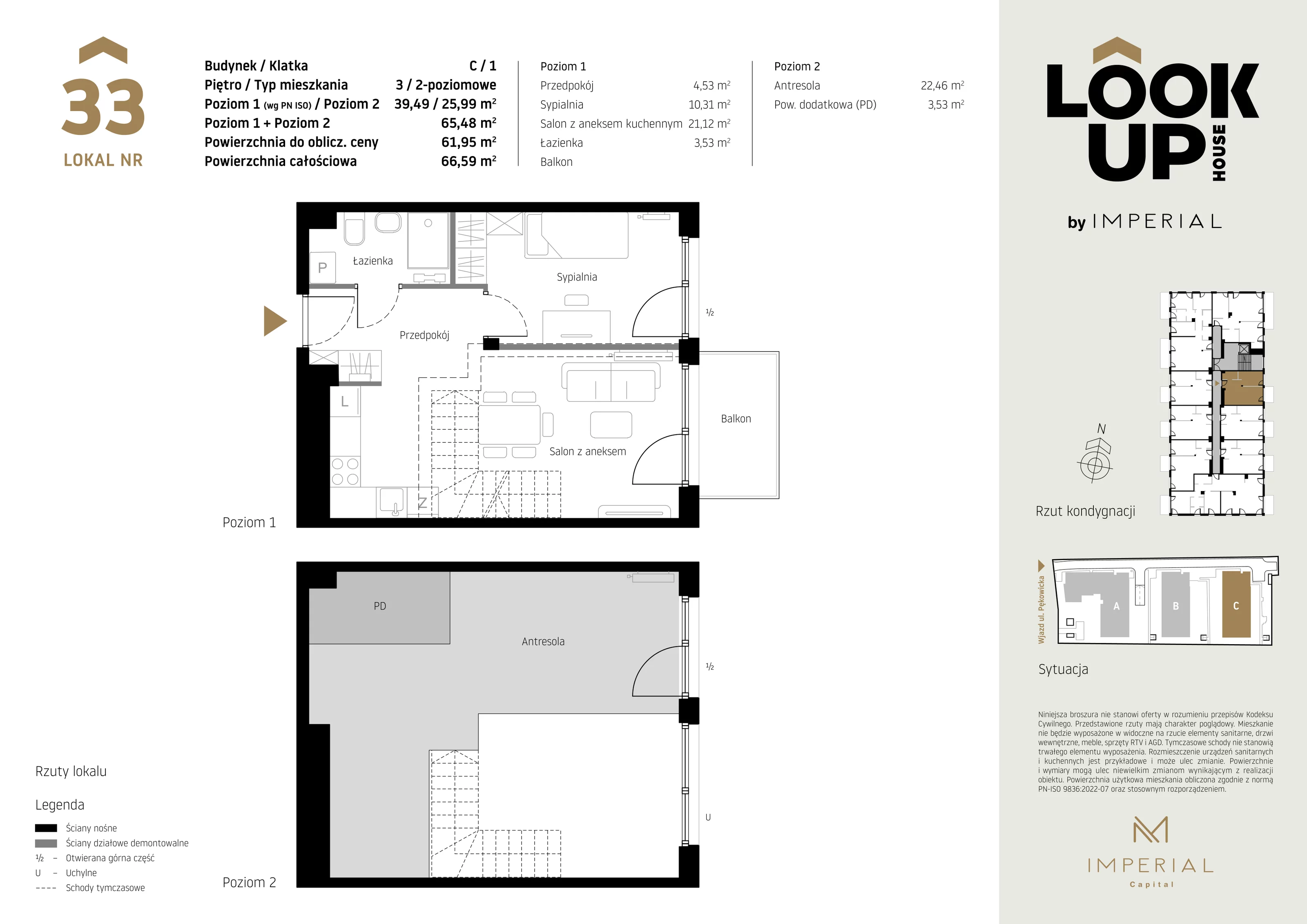 Mieszkanie 65,54 m², piętro 3, oferta nr C33, LOOK UP House, Kraków, Prądnik Biały, ul. Pękowicka