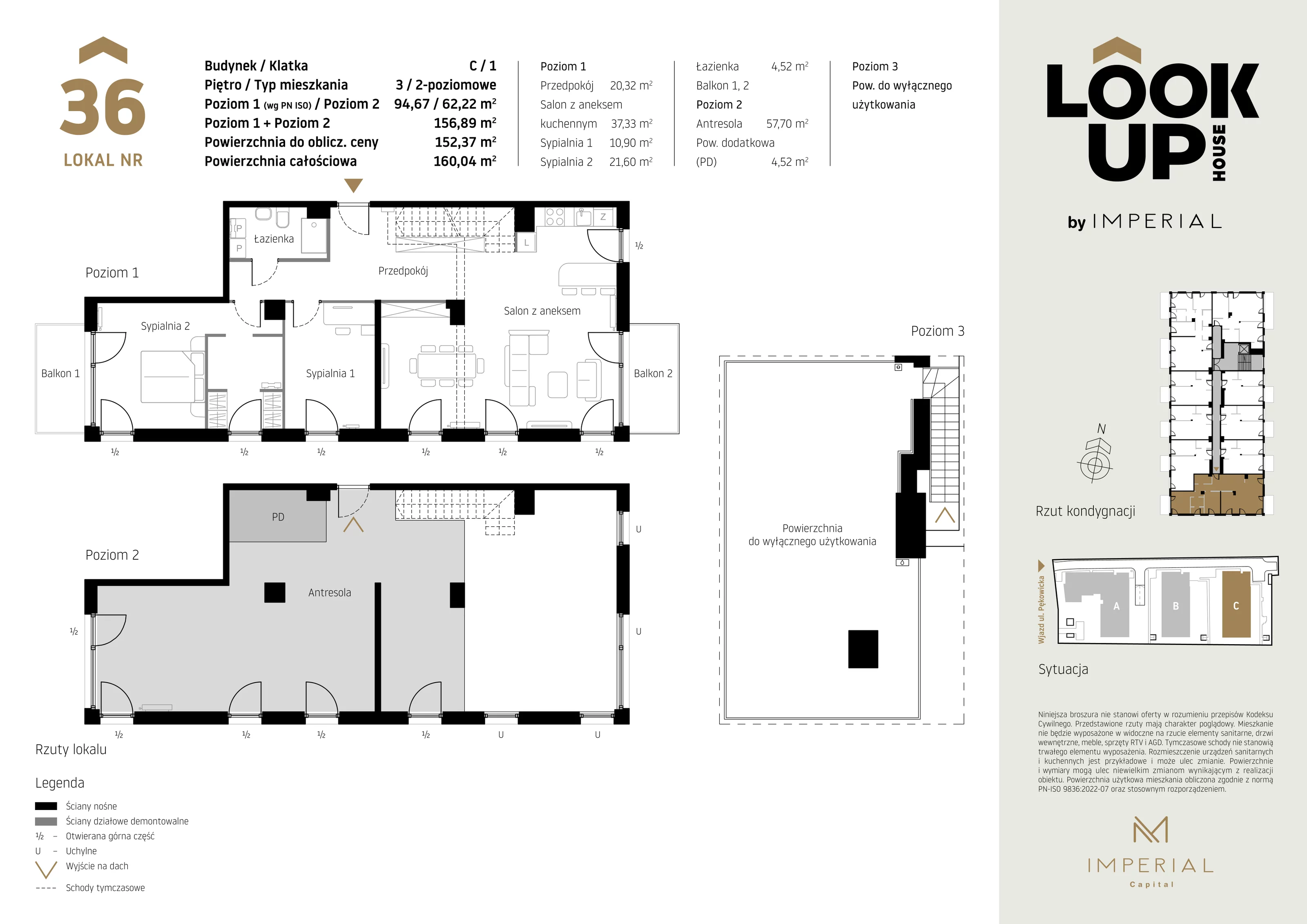 Mieszkanie 156,97 m², piętro 3, oferta nr C36, LOOK UP House, Kraków, Prądnik Biały, ul. Pękowicka