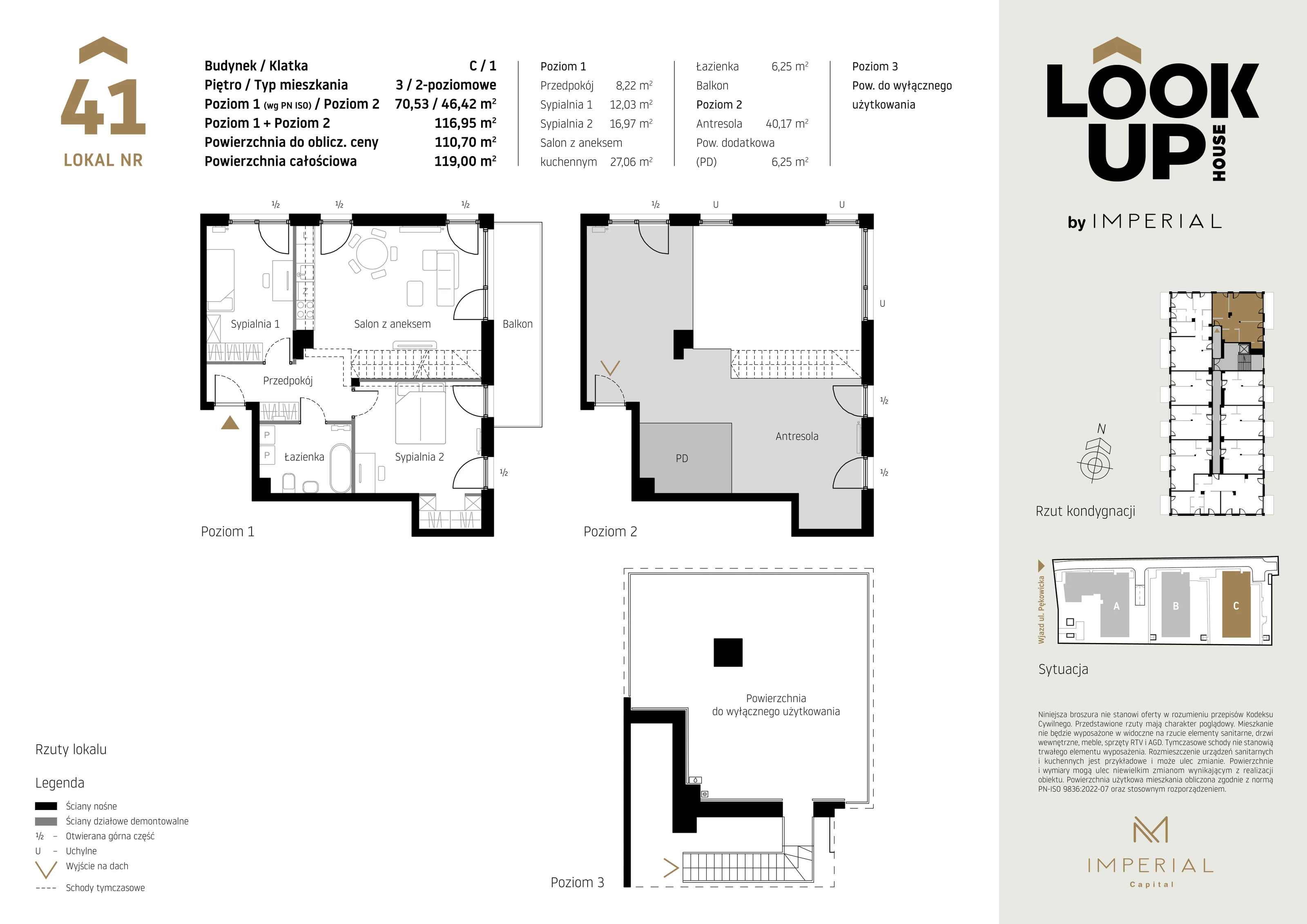 Mieszkanie 117,03 m², piętro 3, oferta nr C41, LOOK UP House, Kraków, Prądnik Biały, ul. Pękowicka