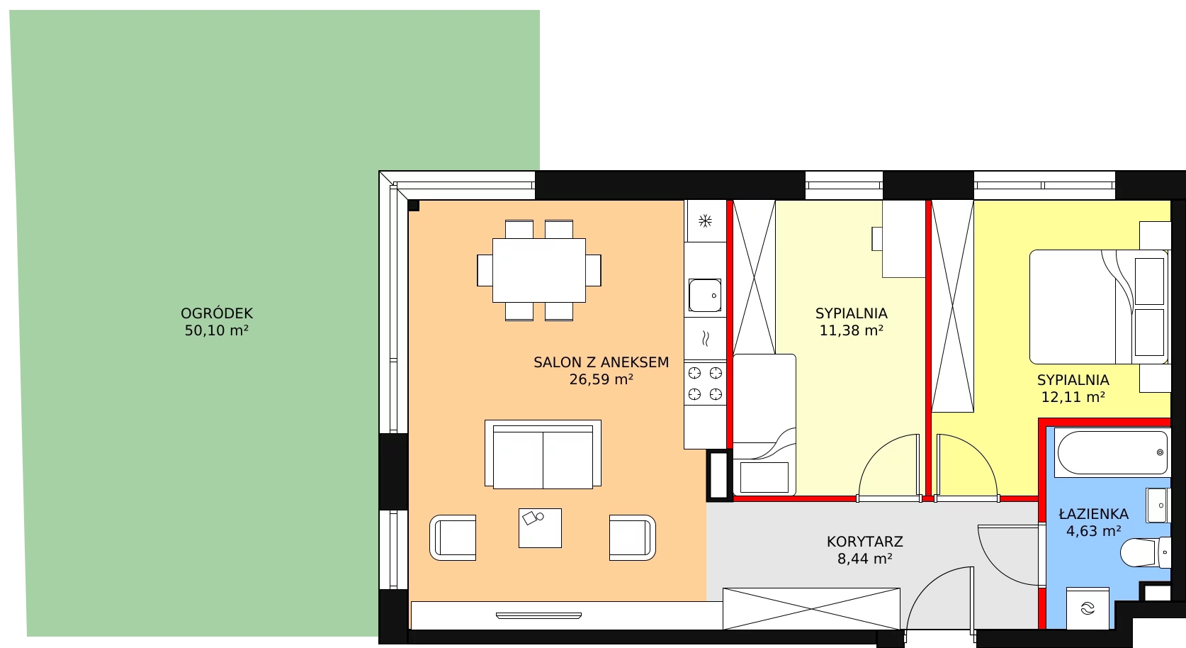 Apartament 63,12 m², parter, oferta nr A4, Stawowa Residence V, Kraków, Prądnik Biały, Bronowice Wielkie, ul. Stawowa