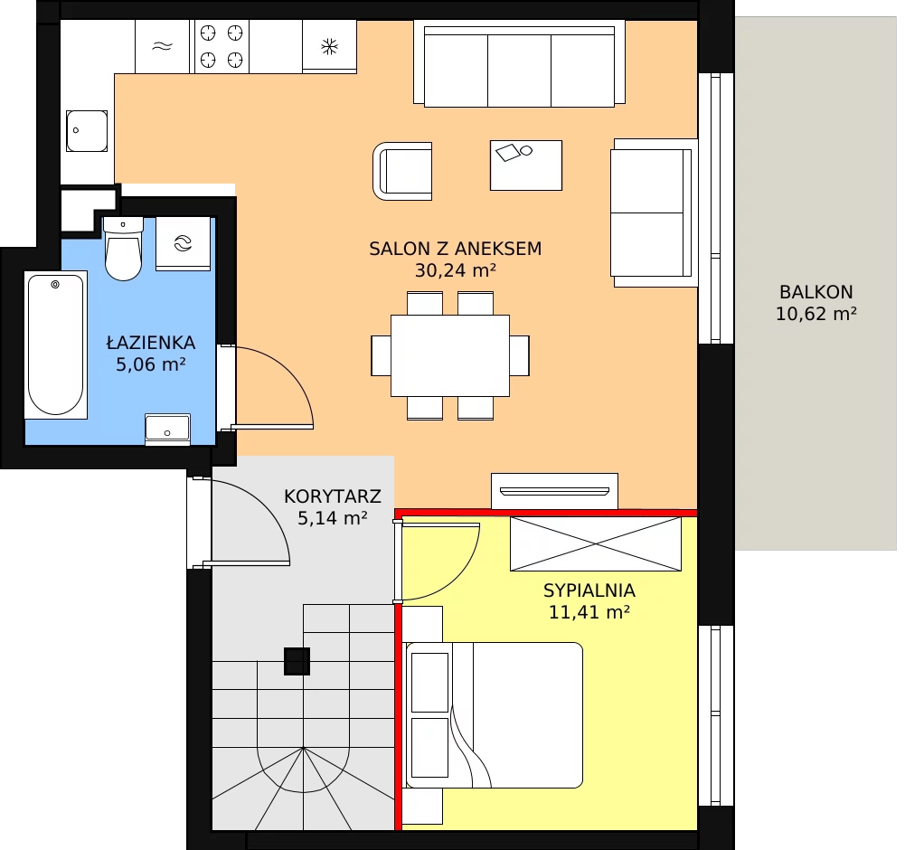 Apartament 55,30 m², piętro 2, oferta nr A16, Stawowa Residence V, Kraków, Prądnik Biały, Bronowice Wielkie, ul. Stawowa