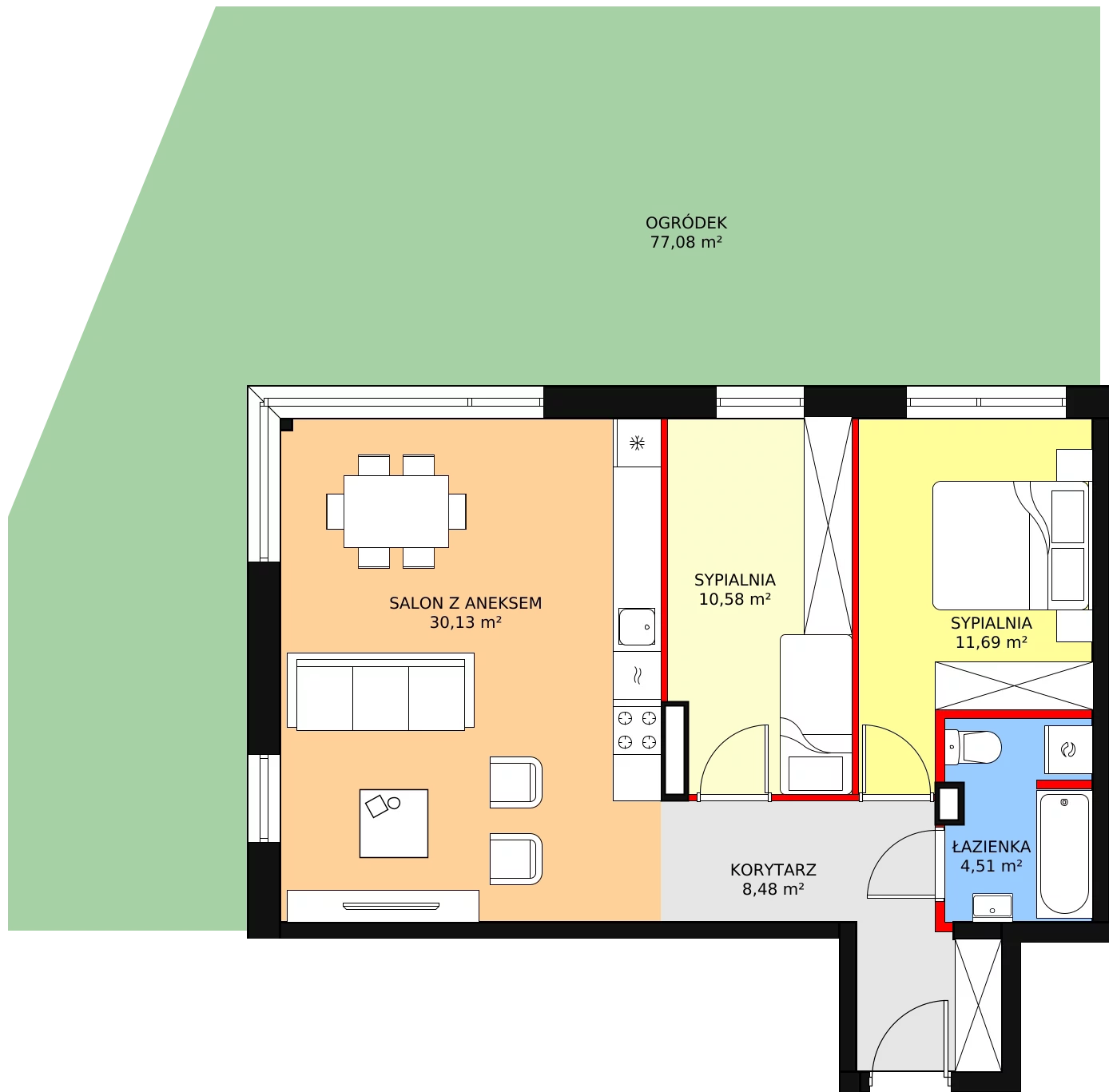 Apartament 65,20 m², parter, oferta nr B20, Stawowa Residence V, Kraków, Prądnik Biały, Bronowice Wielkie, ul. Stawowa