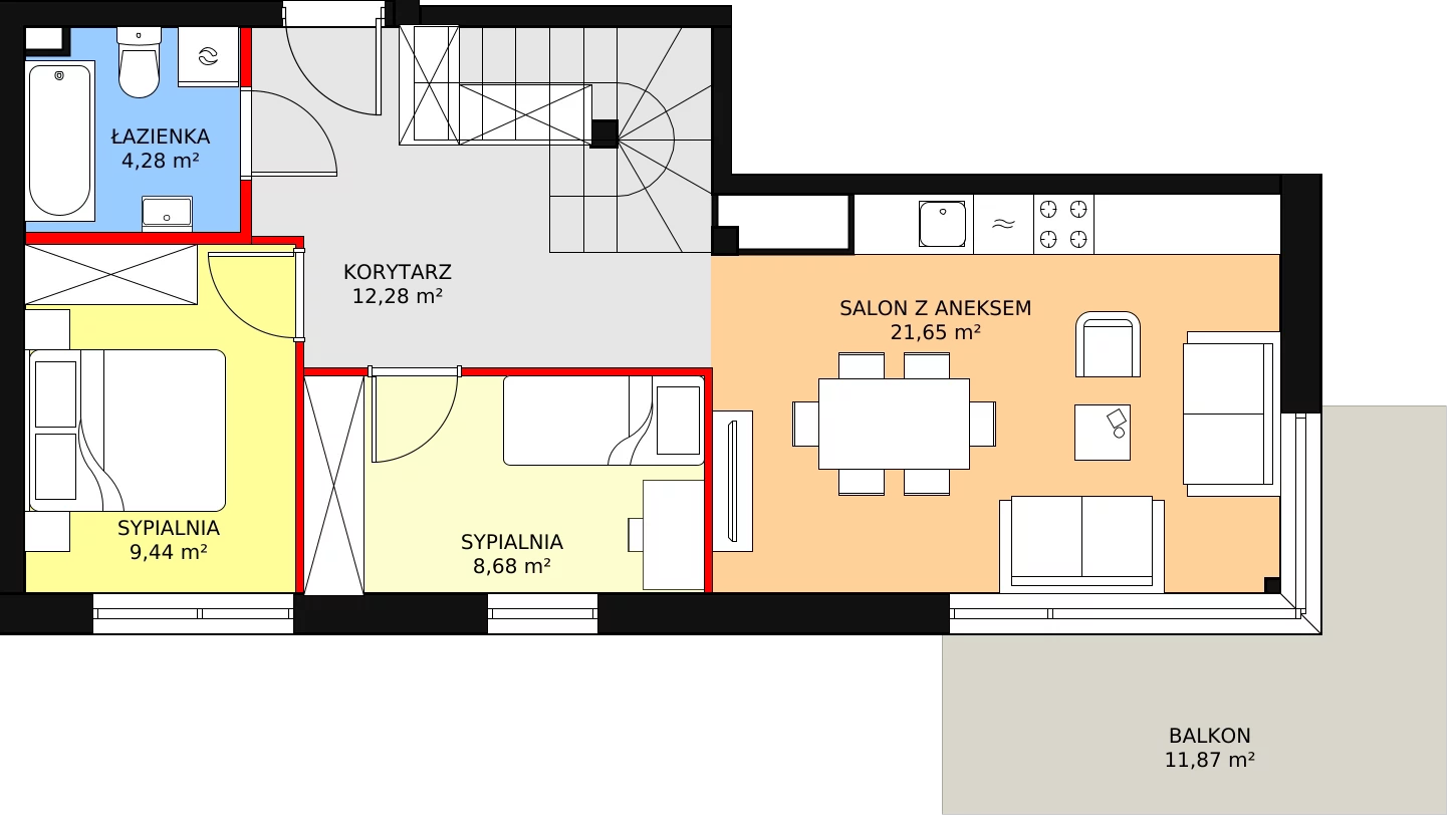 Apartament 58,89 m², piętro 2, oferta nr B33, Stawowa Residence V, Kraków, Prądnik Biały, Bronowice Wielkie, ul. Stawowa