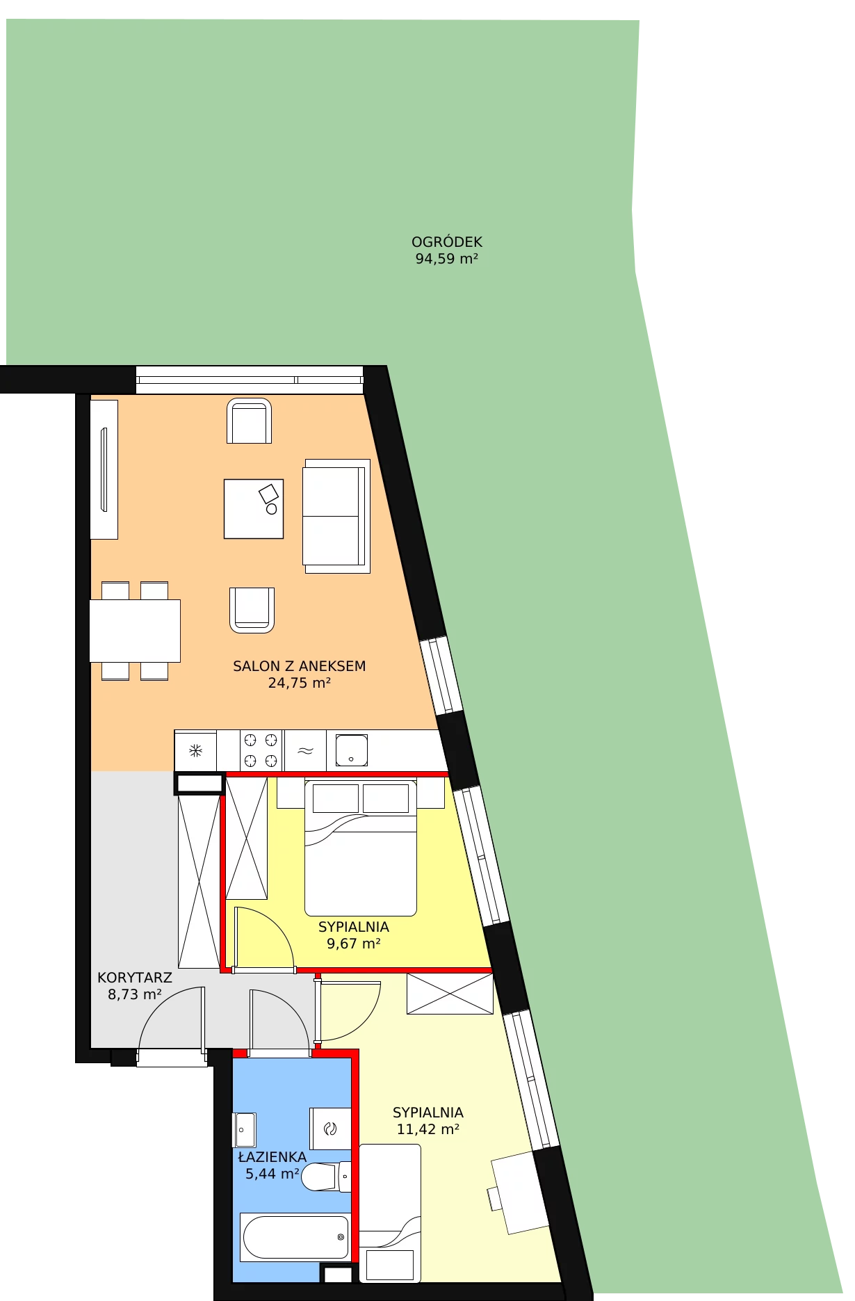 Apartament 59,92 m², parter, oferta nr C36, Stawowa Residence V, Kraków, Prądnik Biały, Bronowice Wielkie, ul. Stawowa