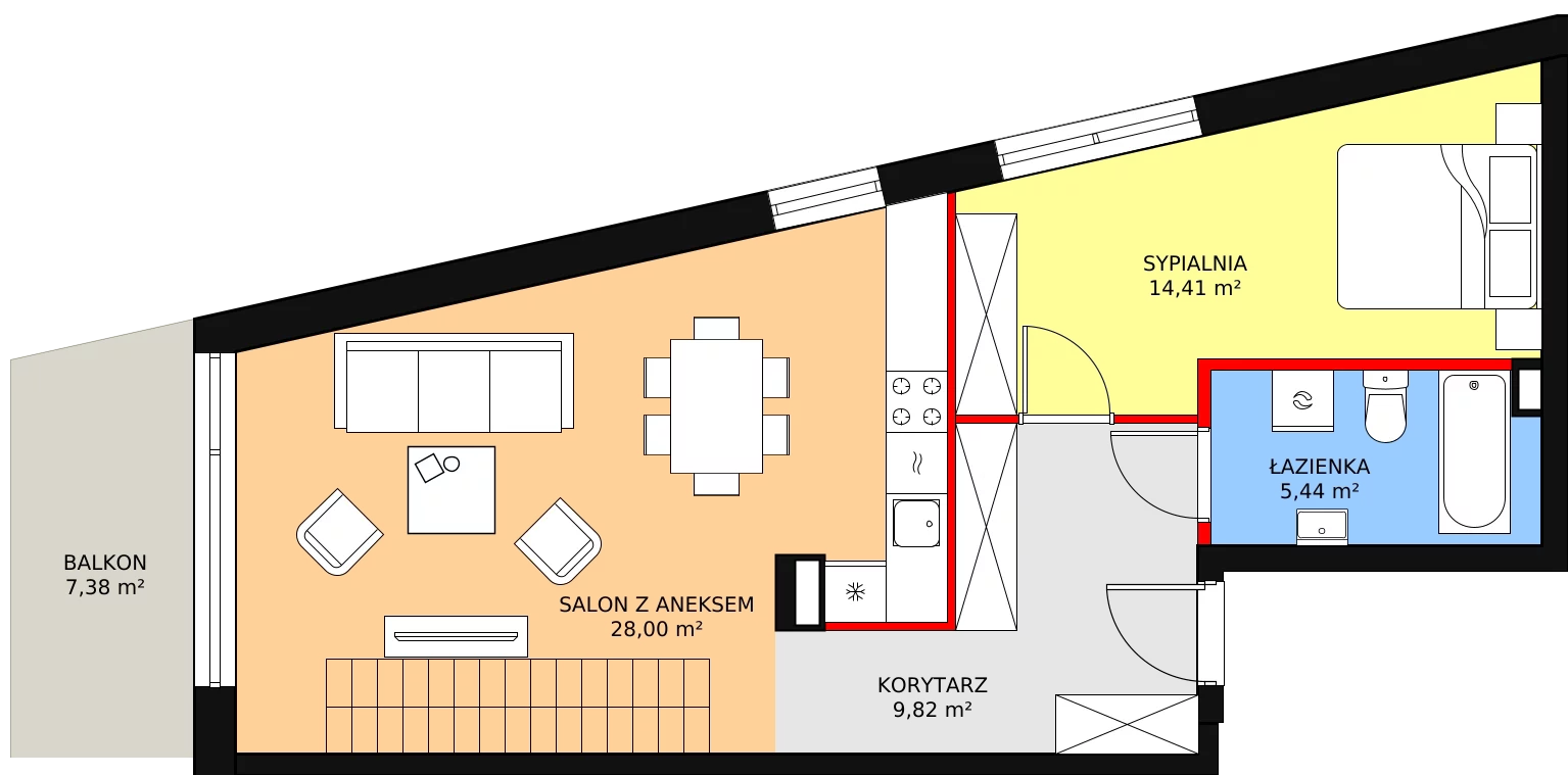 Apartament 60,19 m², piętro 2, oferta nr C48, Stawowa Residence V, Kraków, Prądnik Biały, Bronowice Wielkie, ul. Stawowa