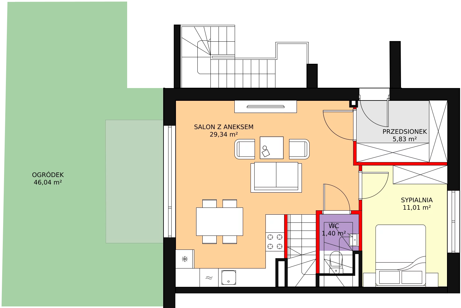 Mieszkanie 67,95 m², parter, oferta nr B11M21, Green Park Villa, Kraków, Bronowice, Bronowice Małe, ul. Truszkowskiego